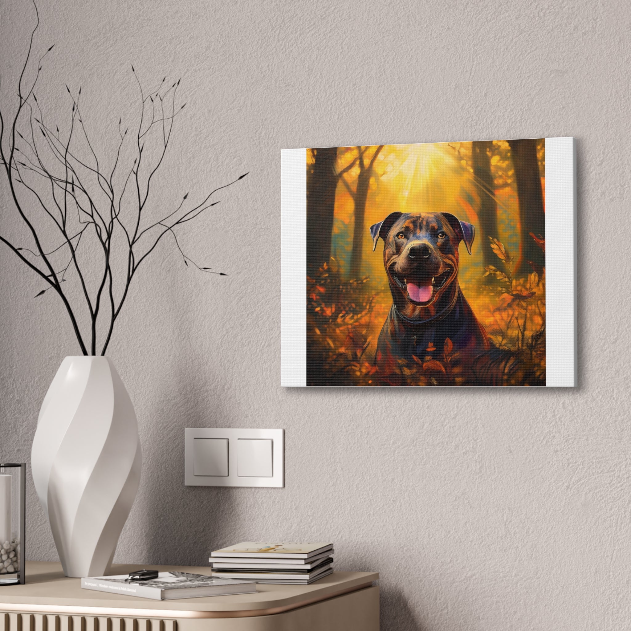Pit Bull Brindle Autumn Stretched, 0.75"