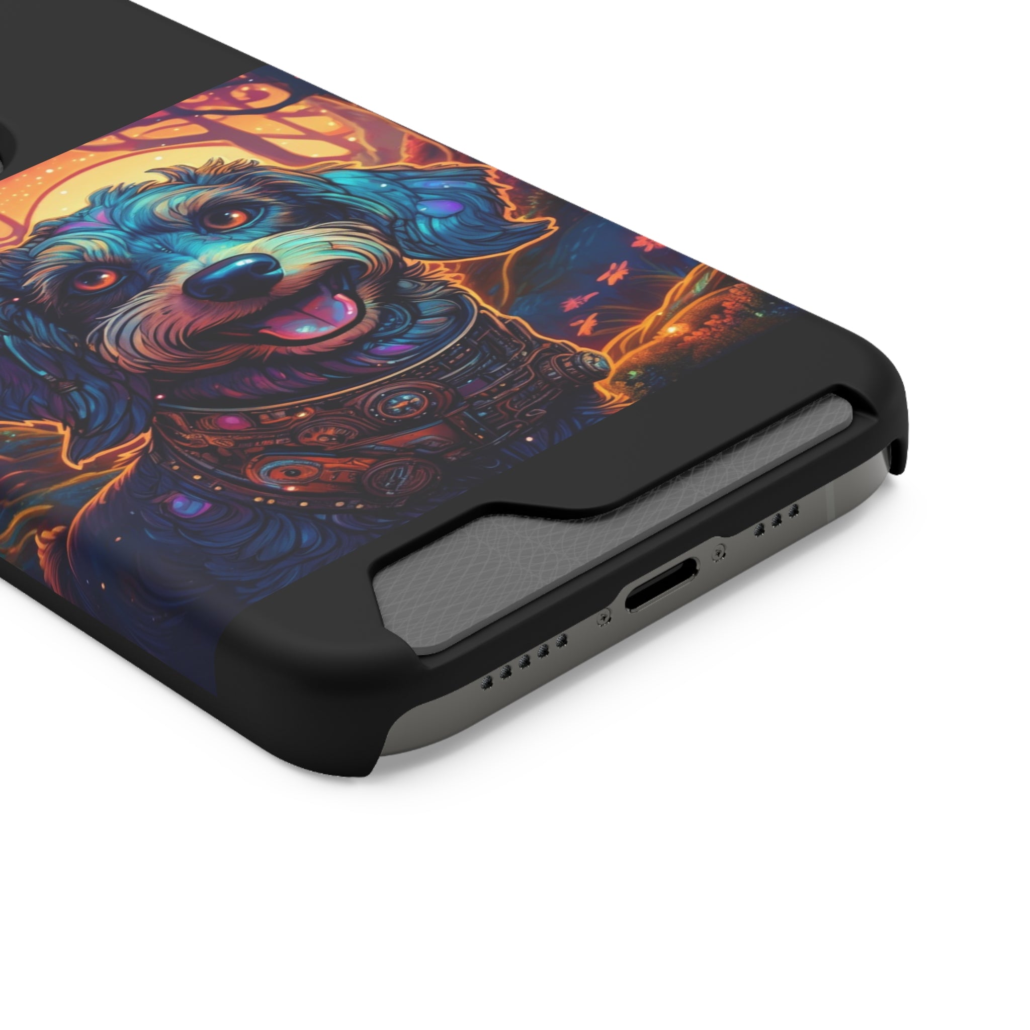Dachshund Steampunk Phone Case with Card Holder