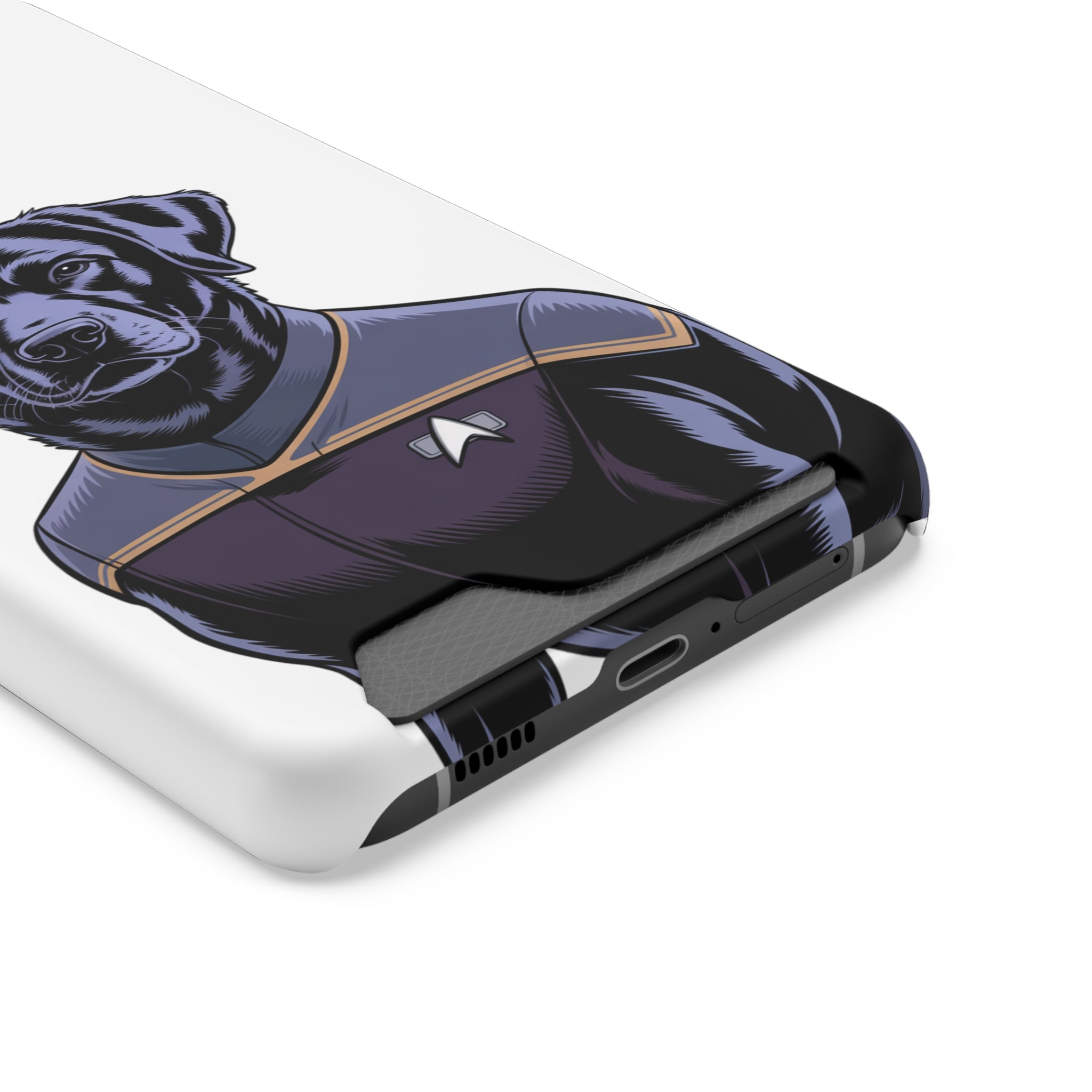 Black Lab Dog-Fleet Phone Case with Card Holder