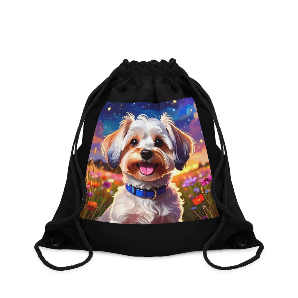 Yorkie Stary Night Drawstring Bag