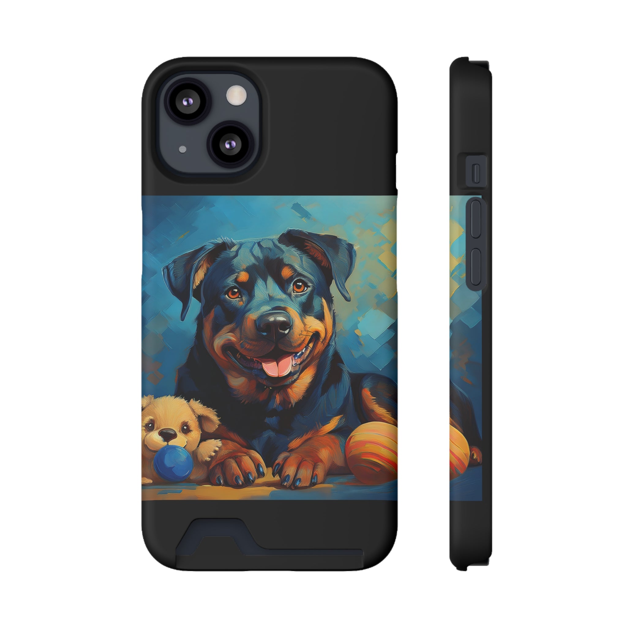 Rottweiler Phone Case with Card Holder