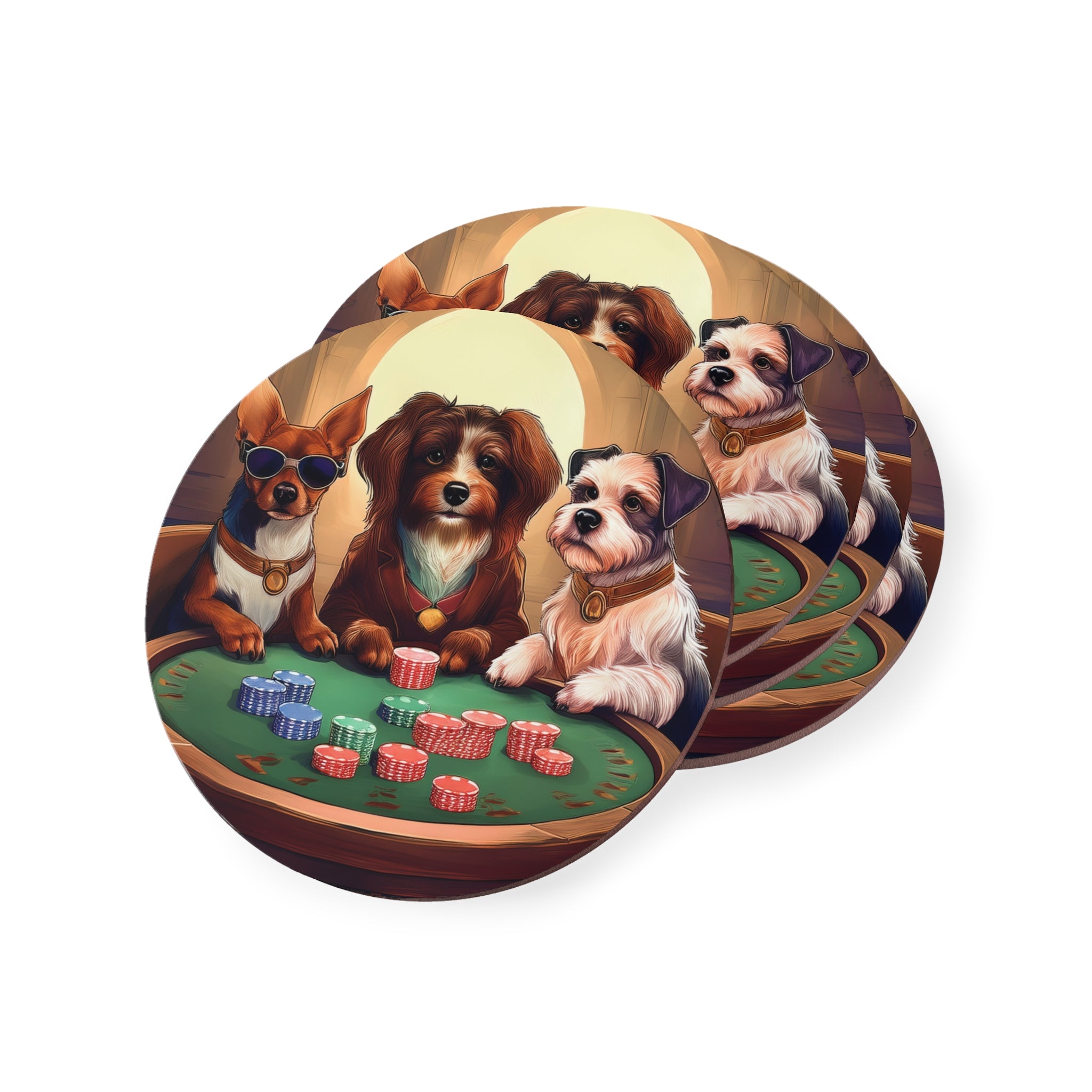 Puppy Poker Coasters