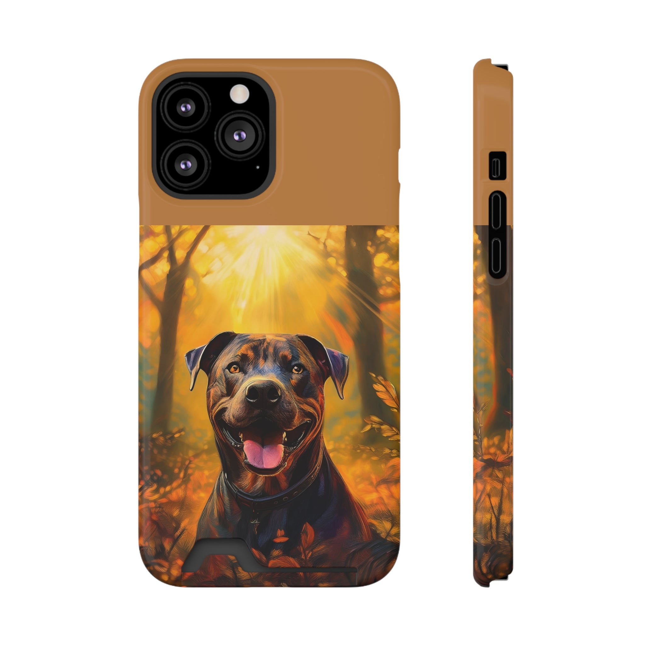 Pitbull Autumn Phone Case with Card Holder