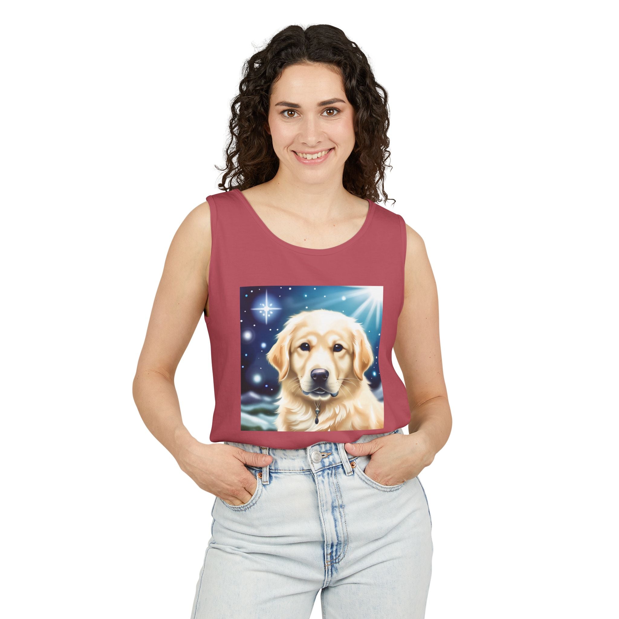 Golden Retriever Stary Night Unisex Tank Top