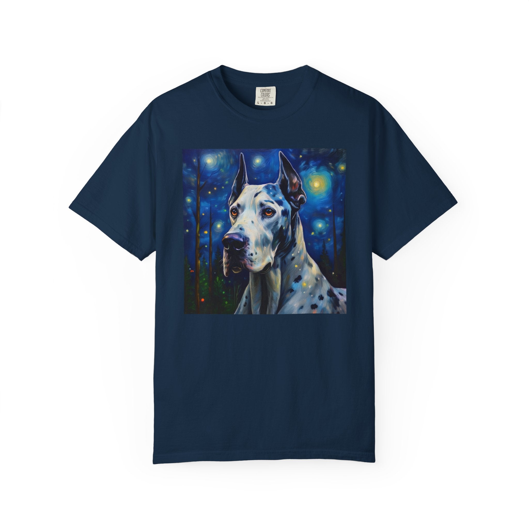 Great Dane Stary Night Unisex Garment-Dyed T-shirt