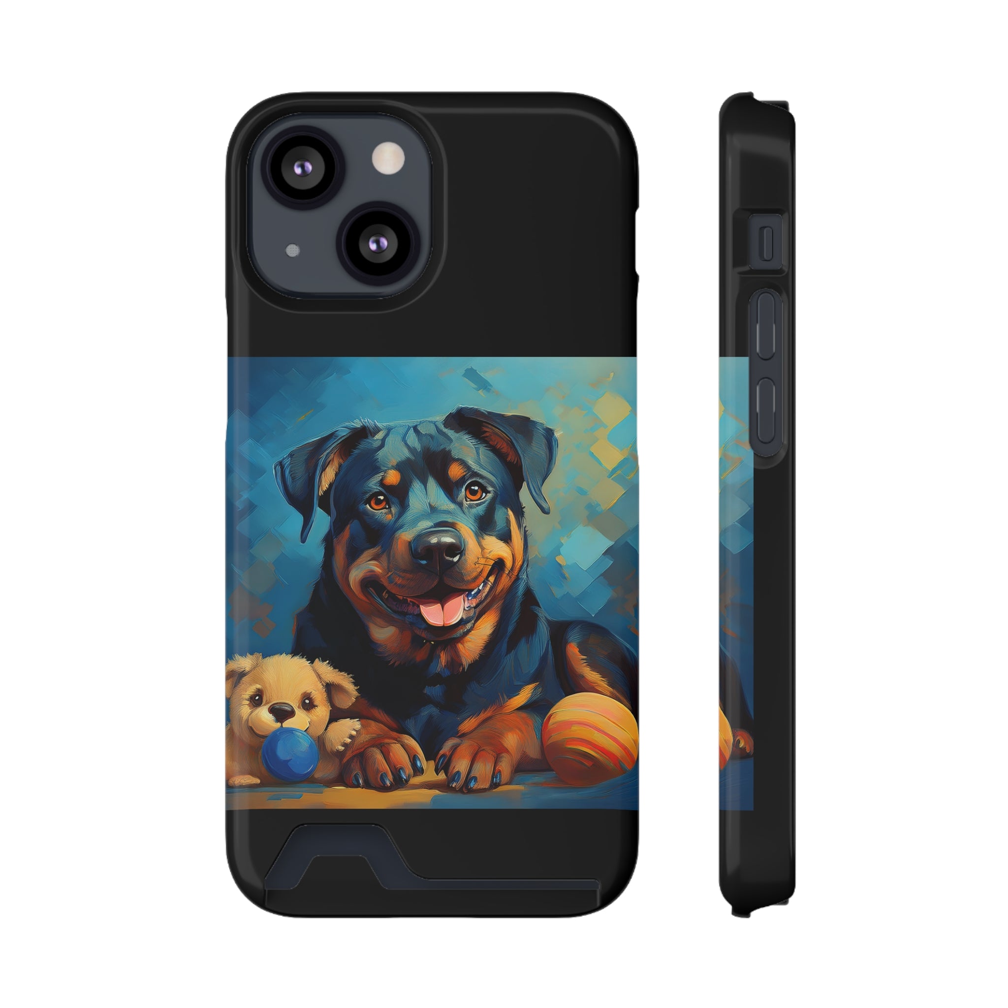 Rottweiler Phone Case with Card Holder