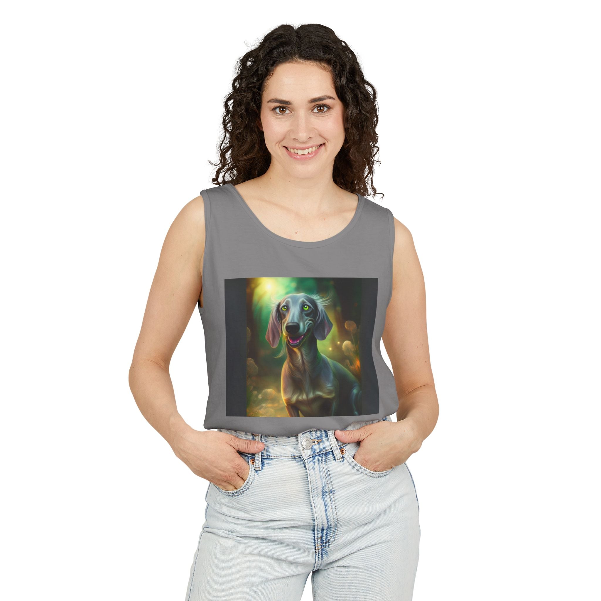 Silver Grey Dachshund Unisex Tank Top