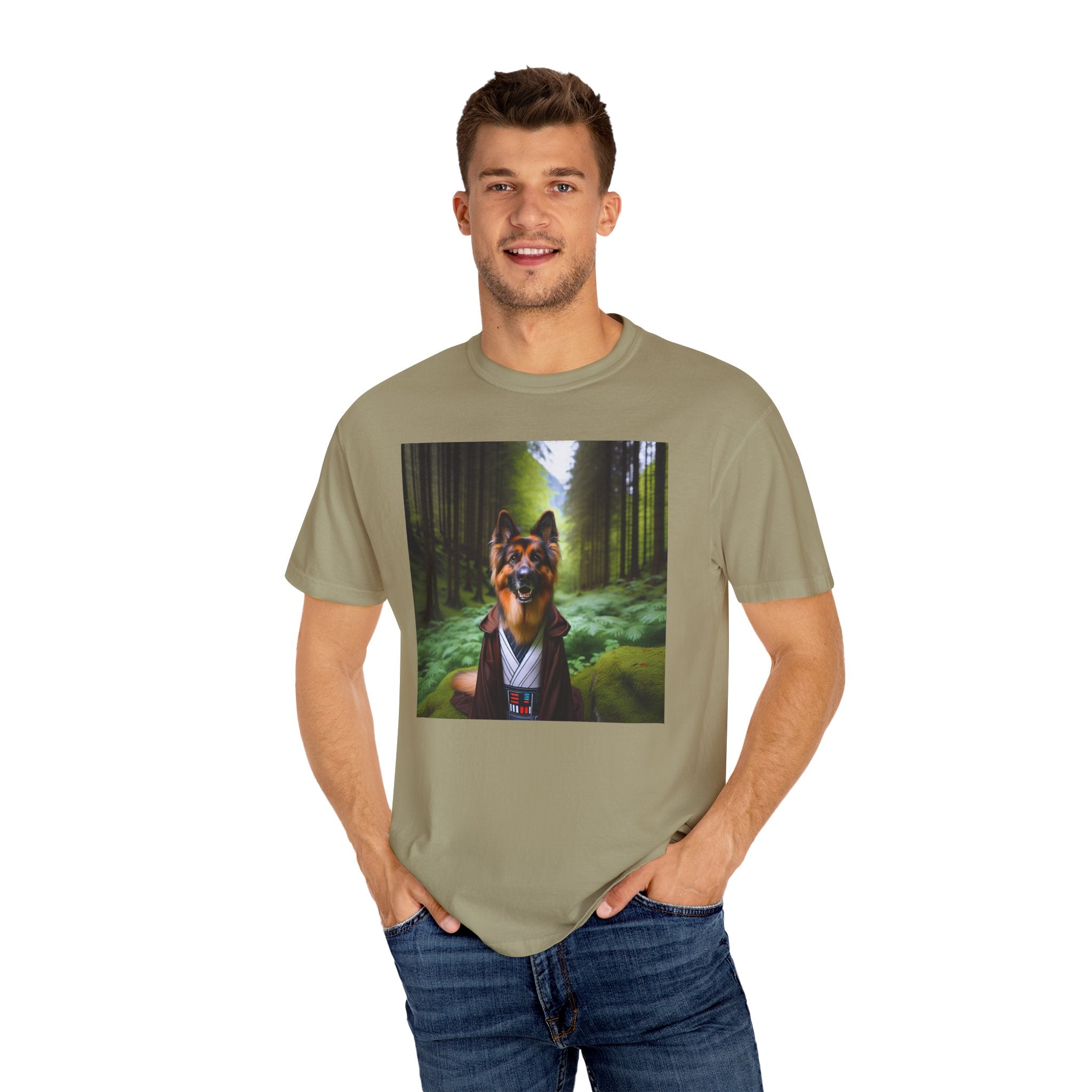 German Shepherd Forest Knight Unisex Garment-Dyed T-shirt