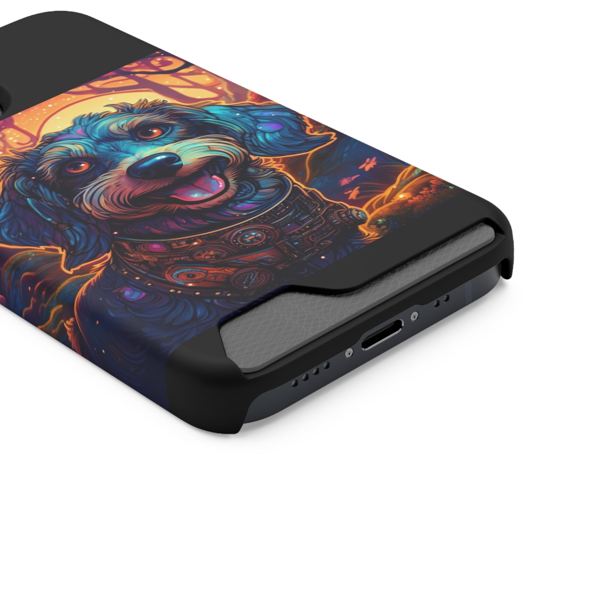 Dachshund Steampunk Phone Case with Card Holder