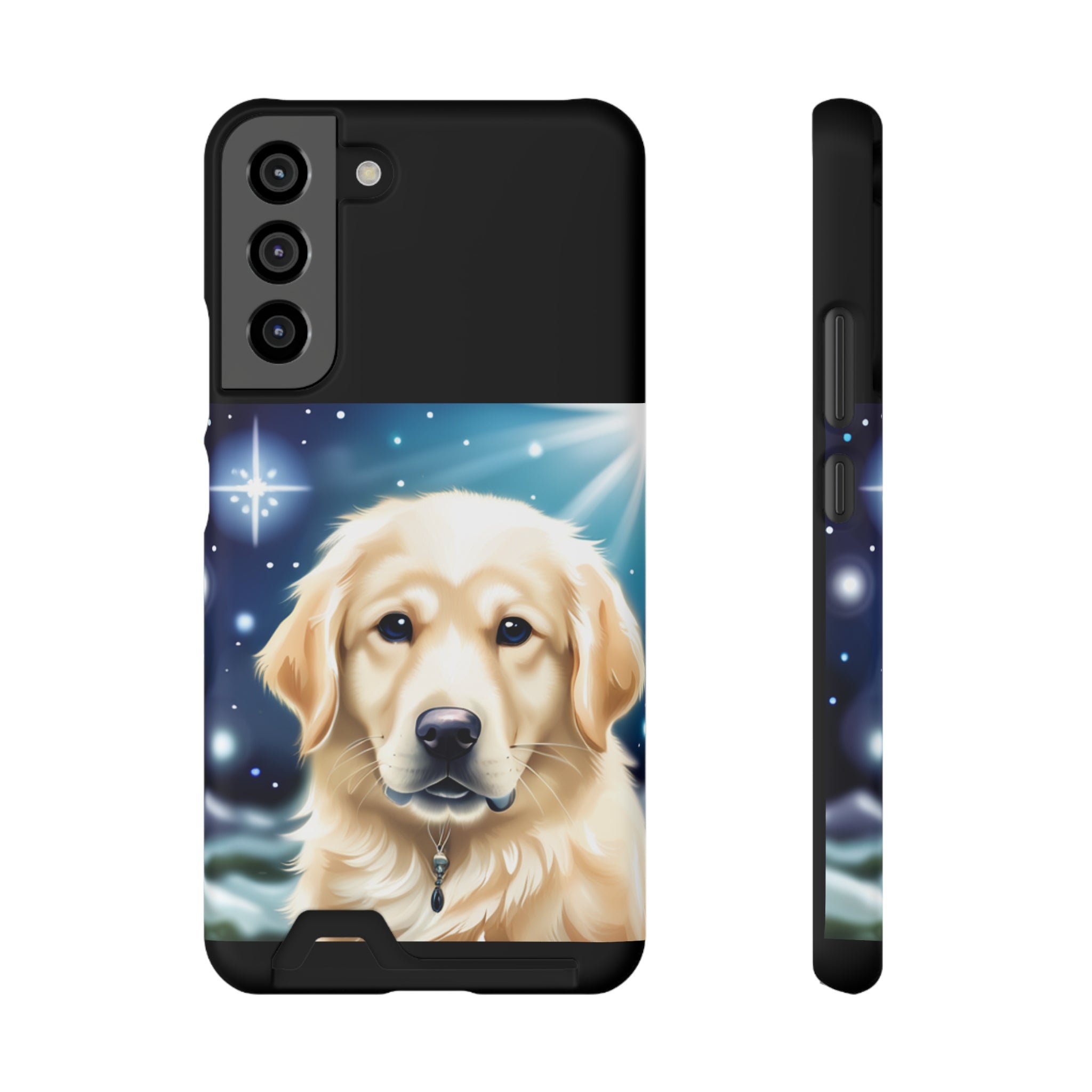 Golden Retriever Stary Night Phone Case with Card Holder