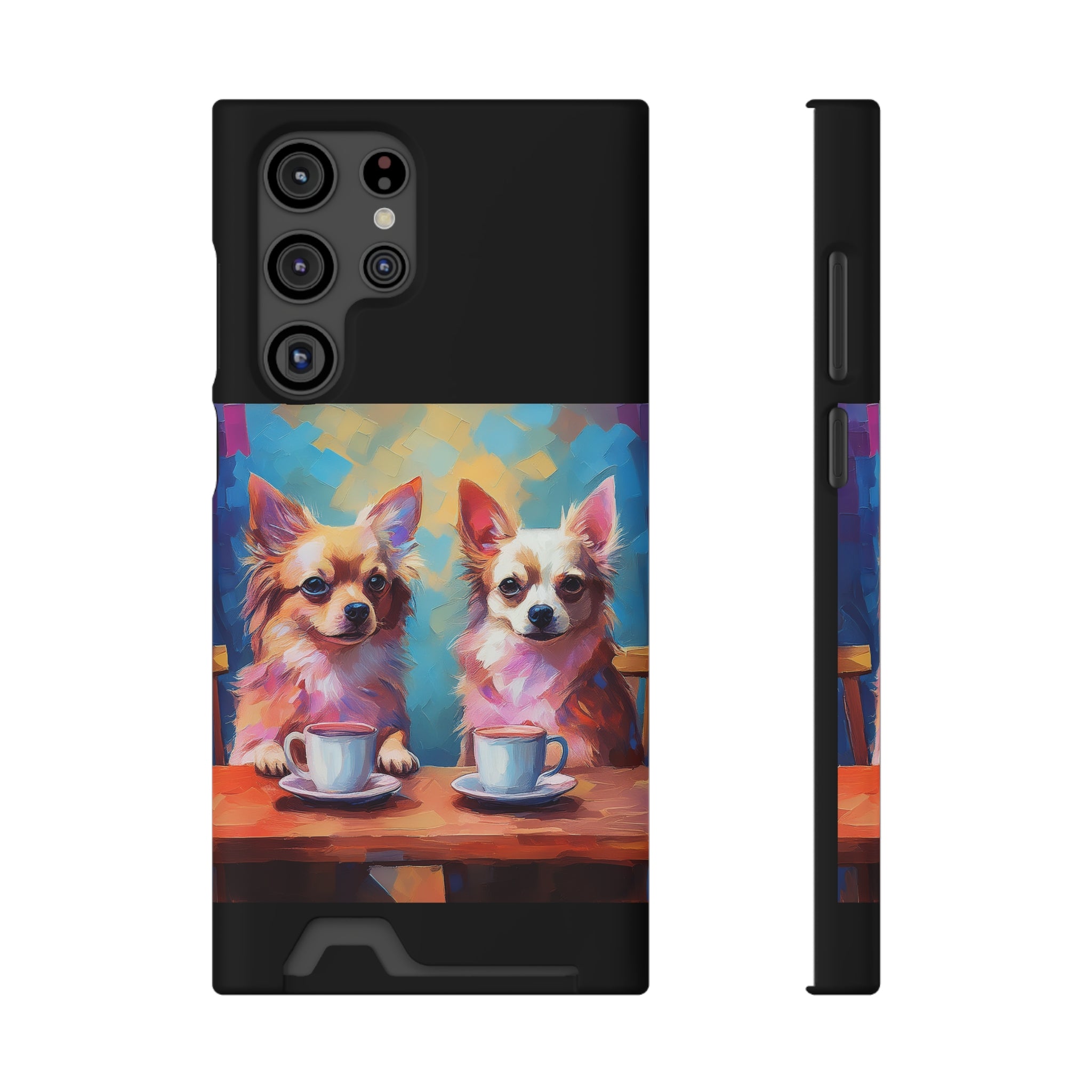 Cafe con Chihuahua Phone Case with Card Holder