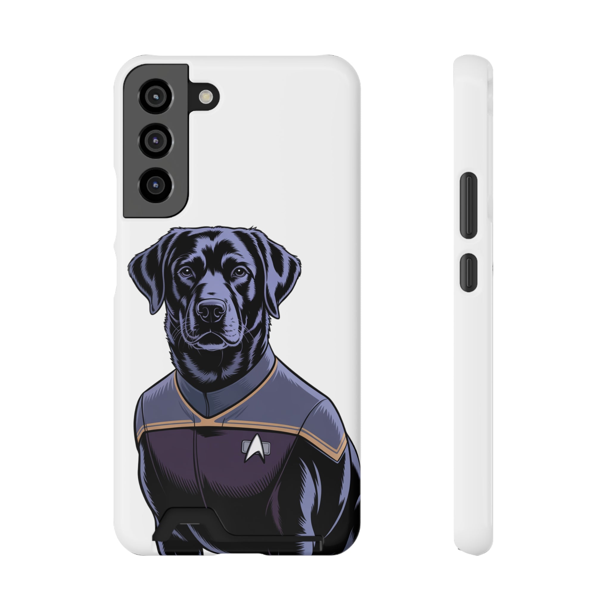 Black Lab Dog-Fleet Phone Case with Card Holder