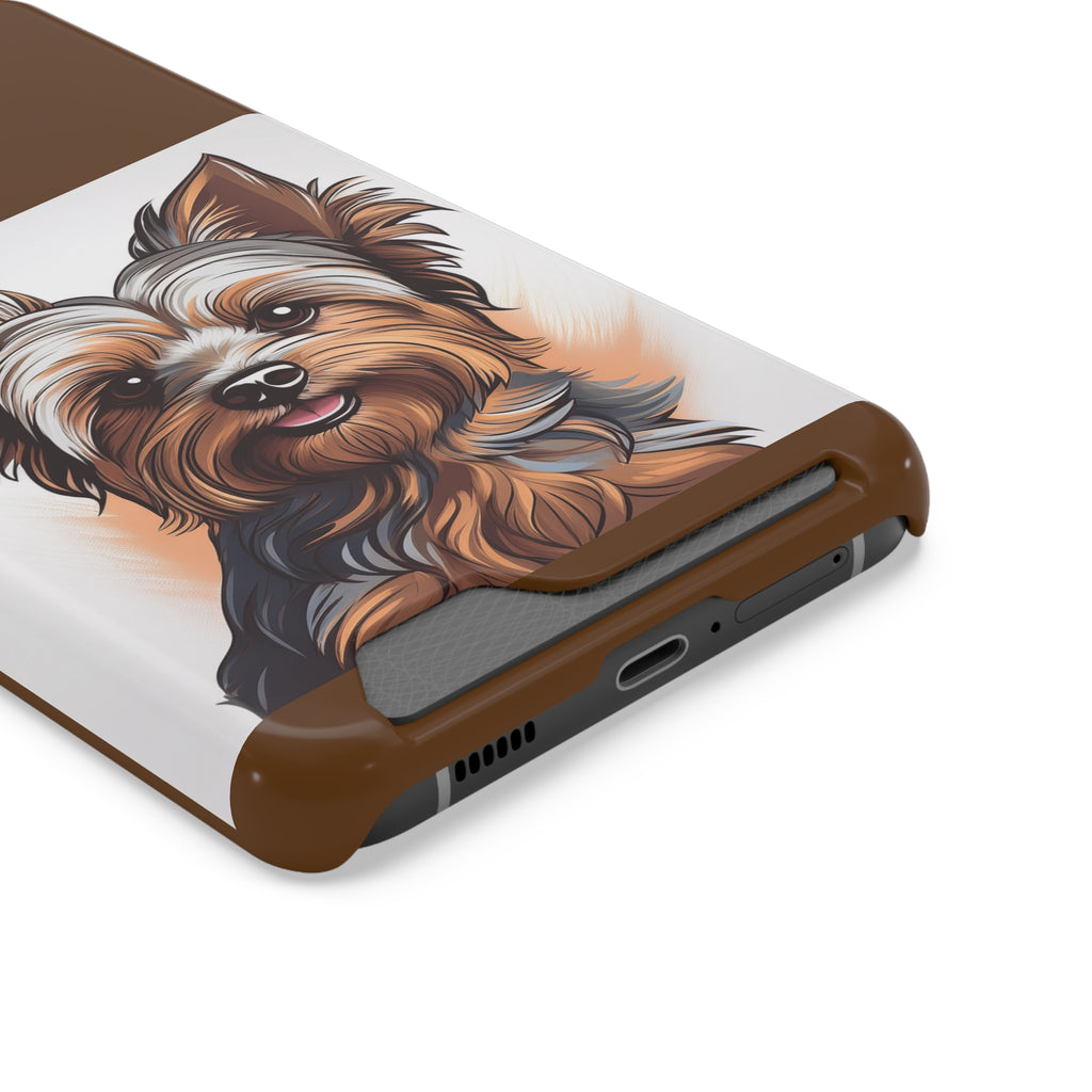Yorkie Phone Case with Card Holder