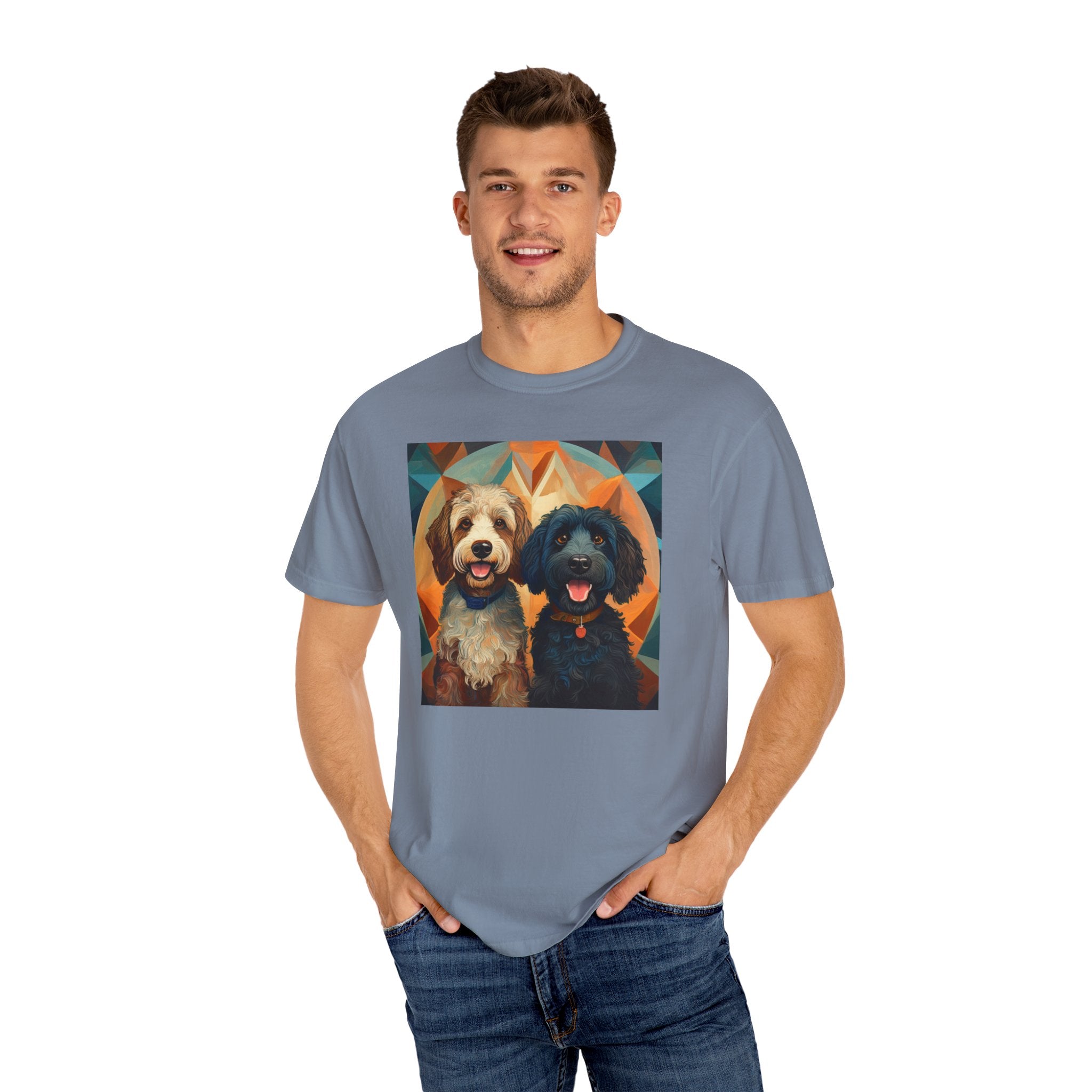 Doodles, Black & Tan Unisex Garment-Dyed T-shirt
