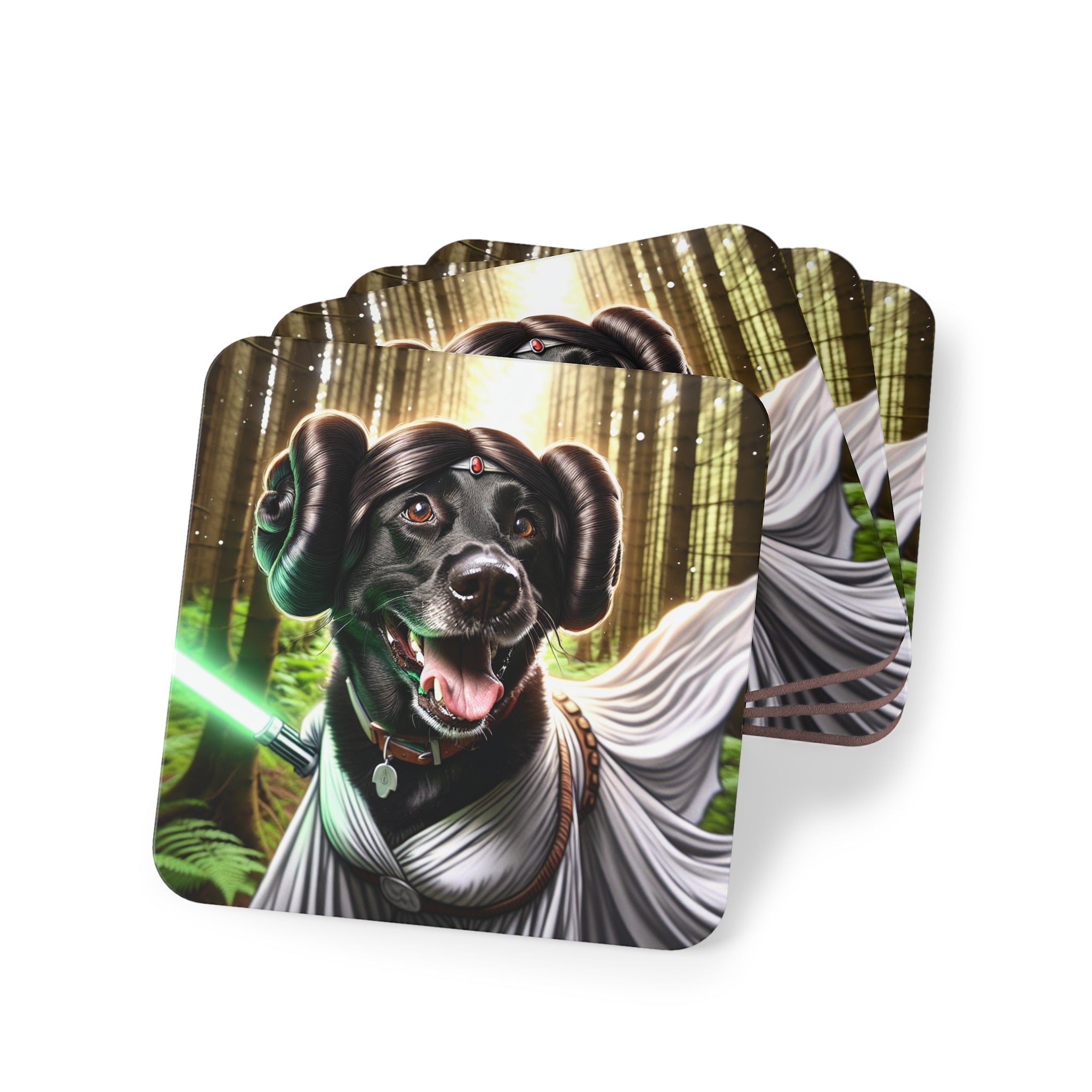 Black Lab Galaxy Princess Coasters