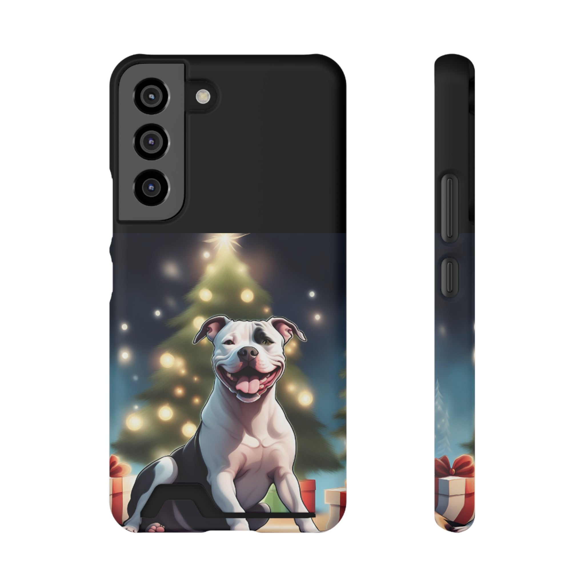 Pitbull Holiday Phone Case with Card Holder