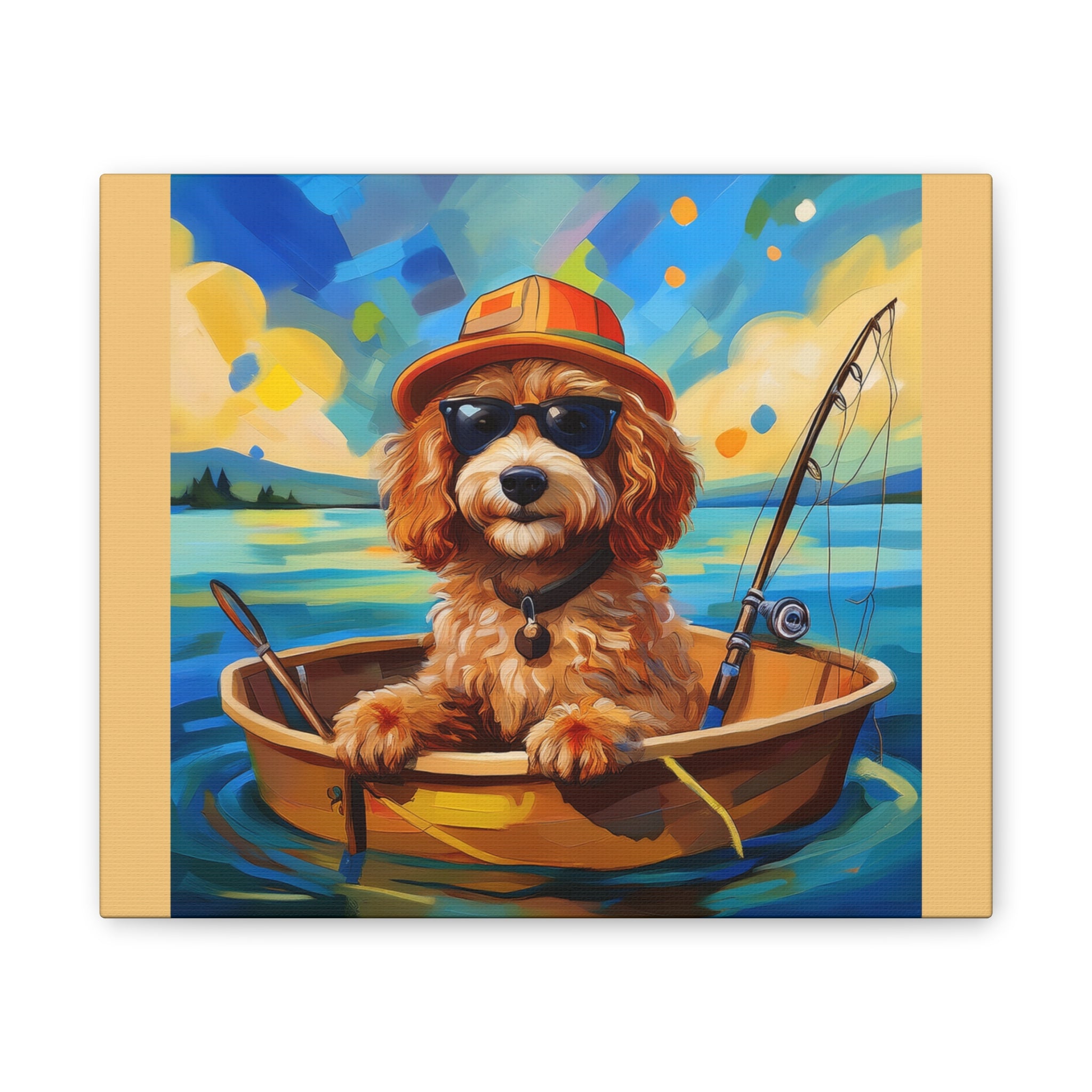 Doodle Fishing Canvas Painting
