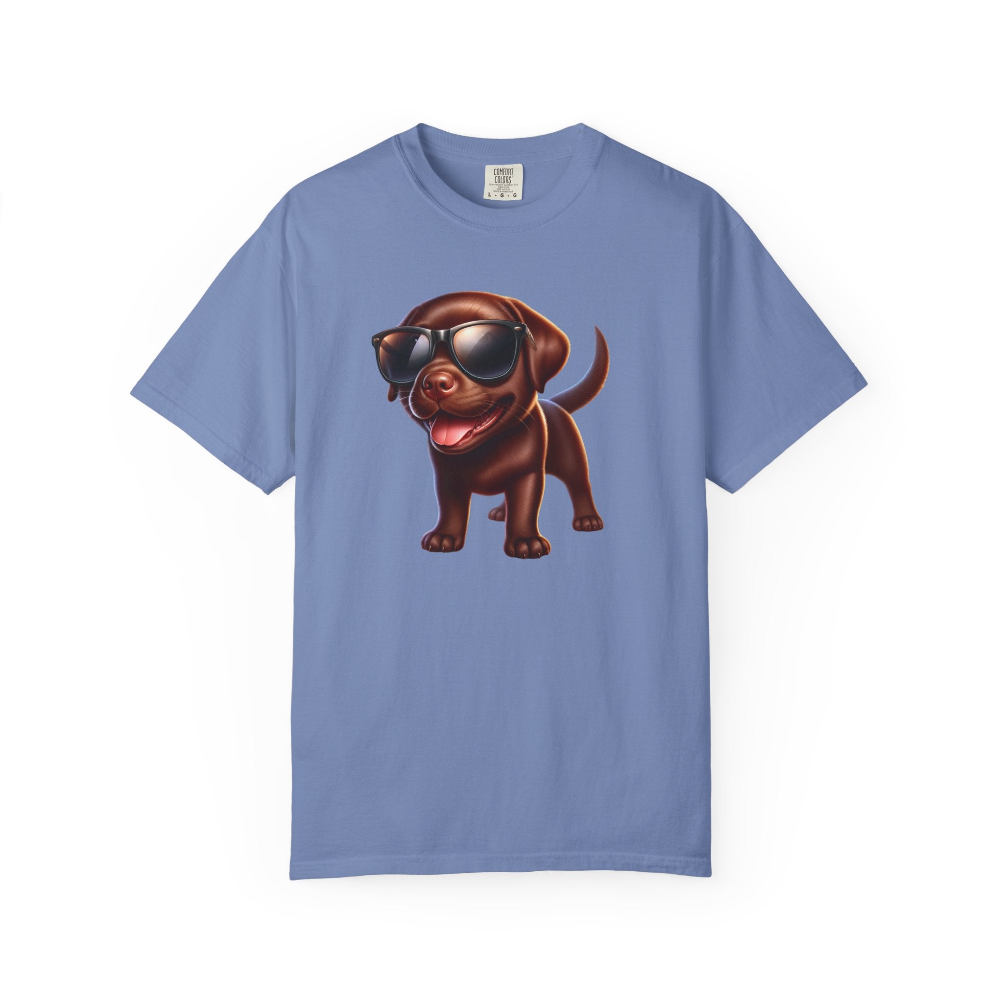 Chocolate Lab w/ sunglasses Unisex Garment-Dyed T-shirt