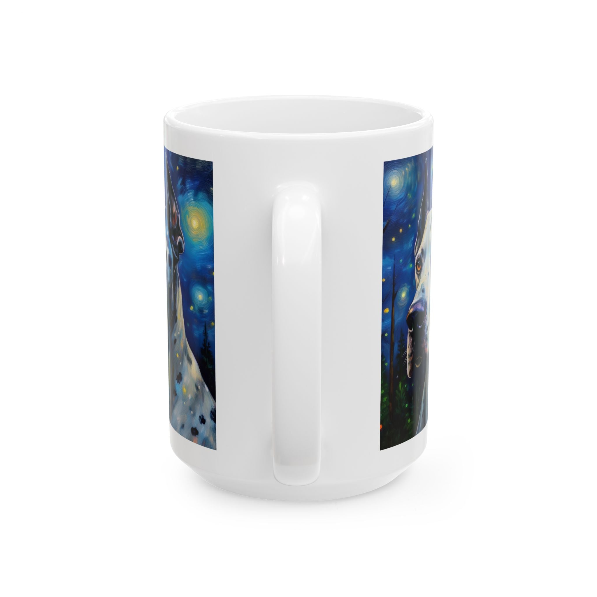 Great Dane Stary Night Ceramic Mug, (11oz, 15oz)
