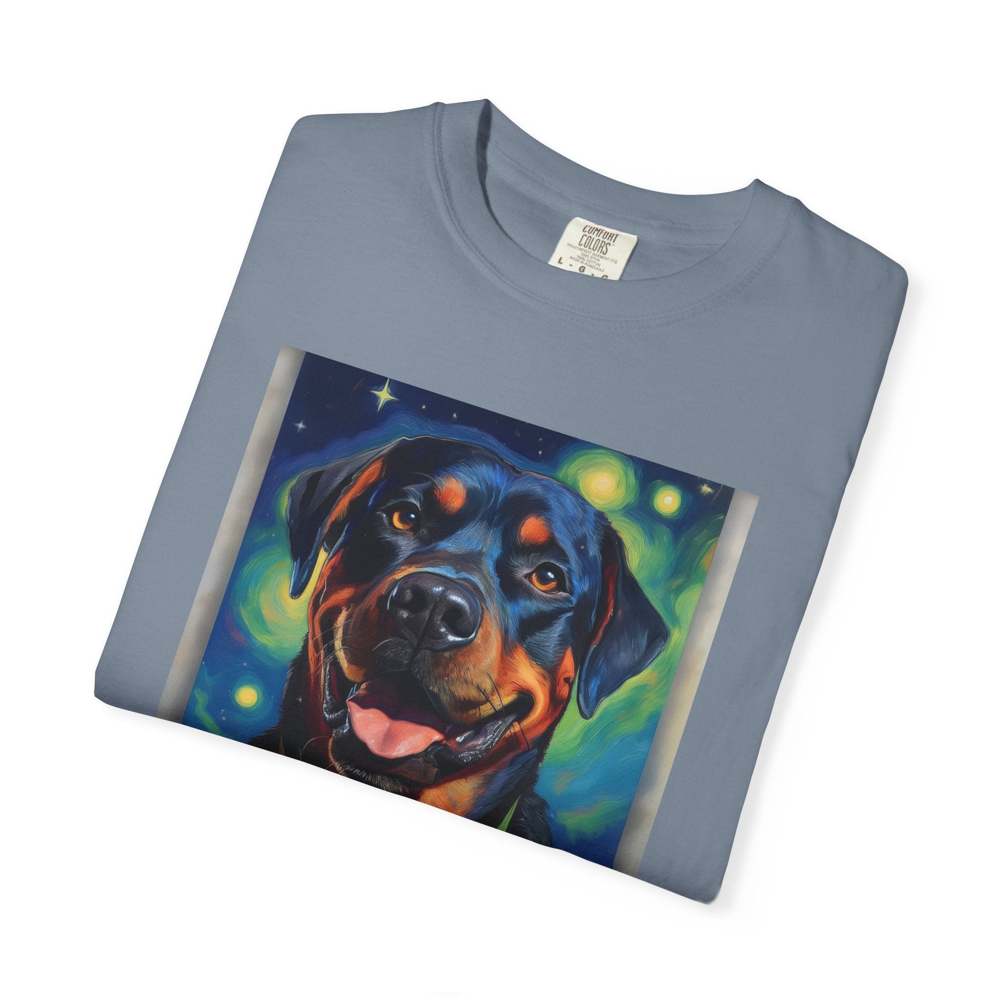 Rottweiler Stary Night Unisex Garment-Dyed T-shirt