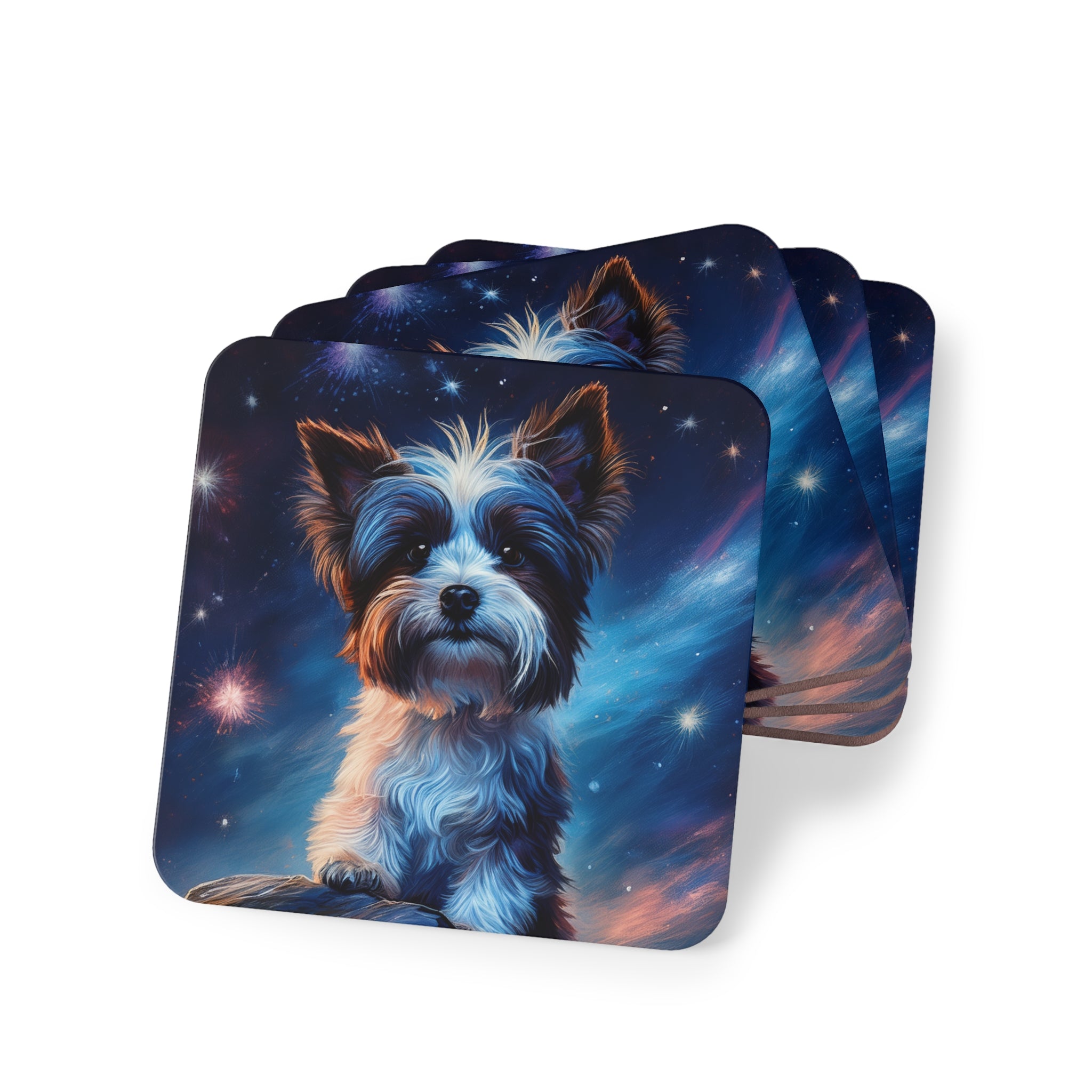 Biewer Terrier Stary Night Coasters