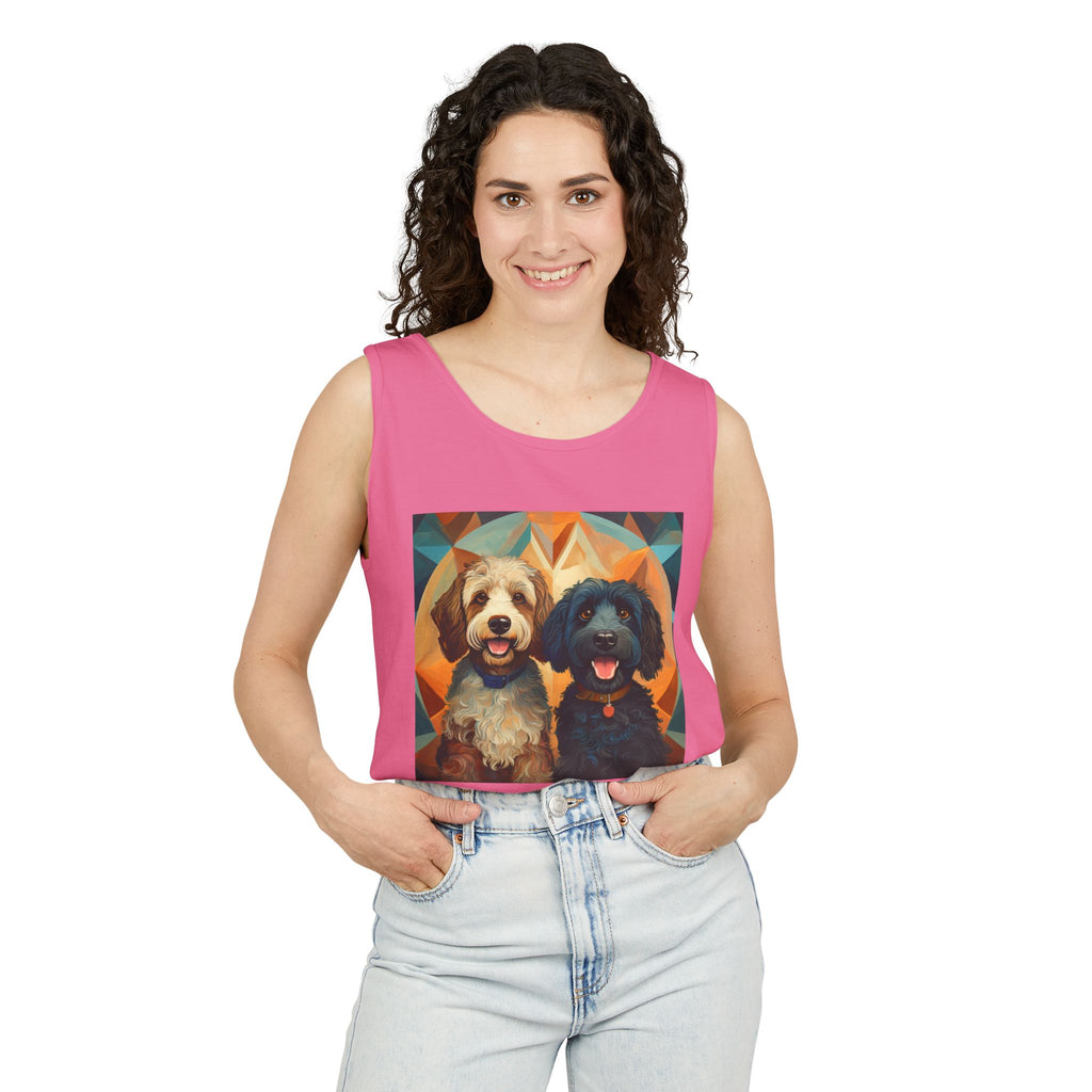 Doodles, Black & Tan Tank Top