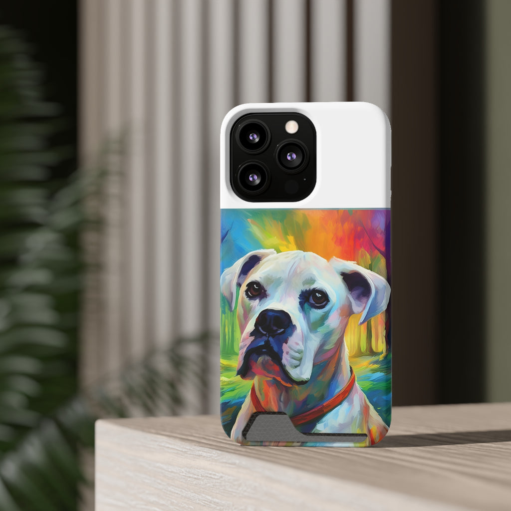 Boxer Rainbow Sky Phone Case with Card Holder