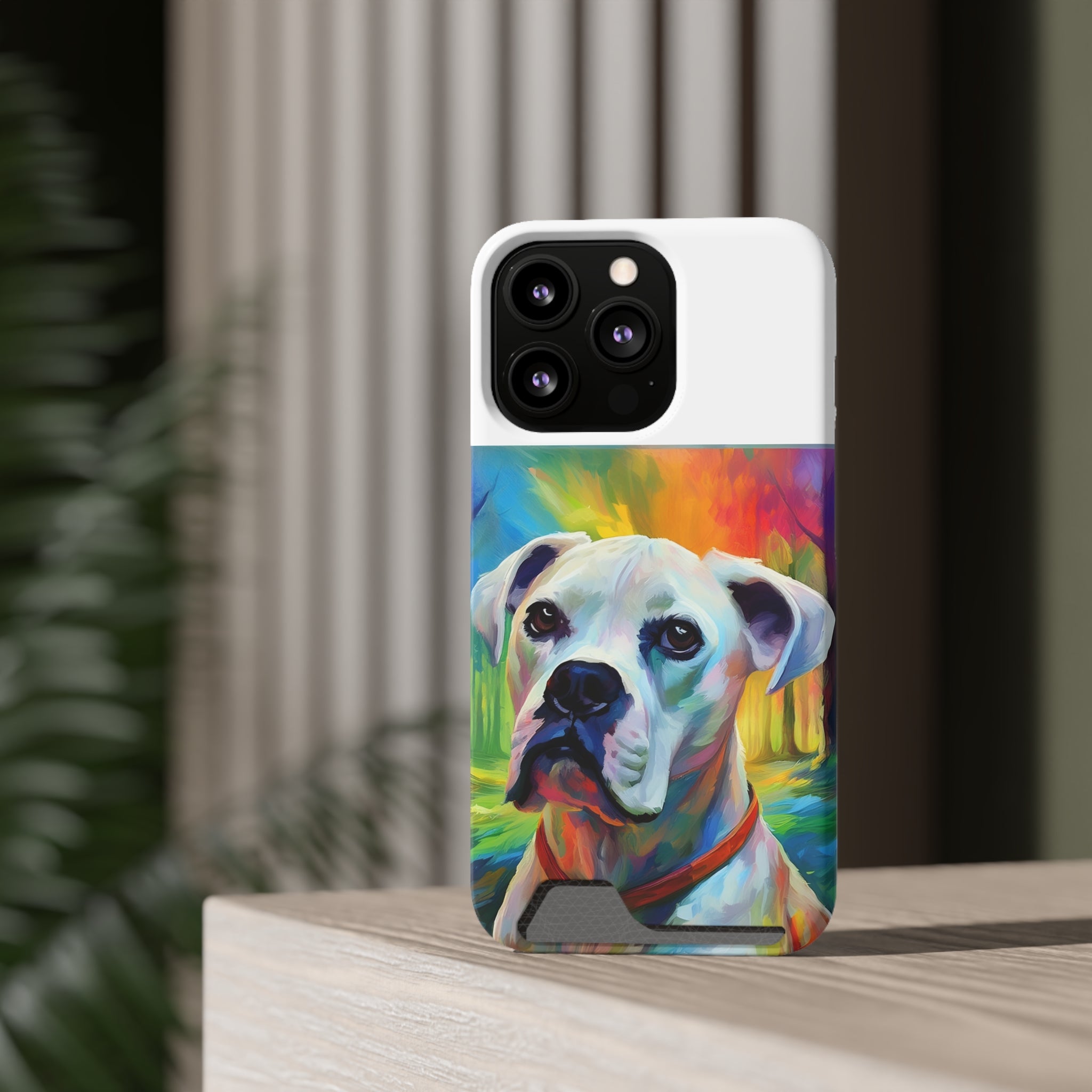 Boxer Rainbow Sky Phone Case with Card Holder