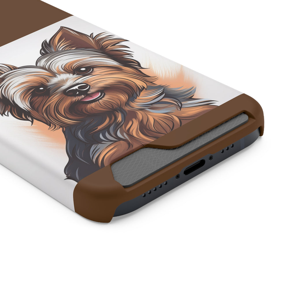 Yorkie Phone Case with Card Holder