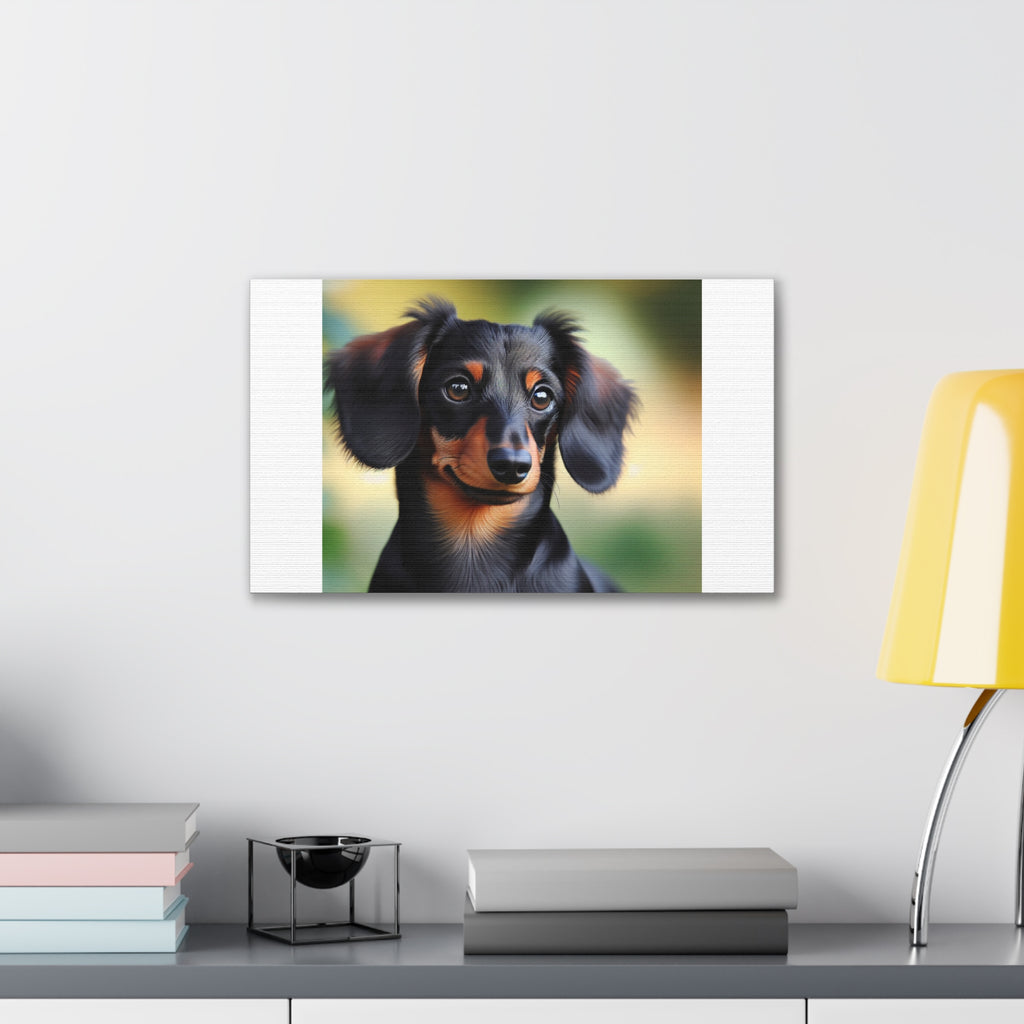 Black/Brown Dachshund Canvas Stretched, 0.75"