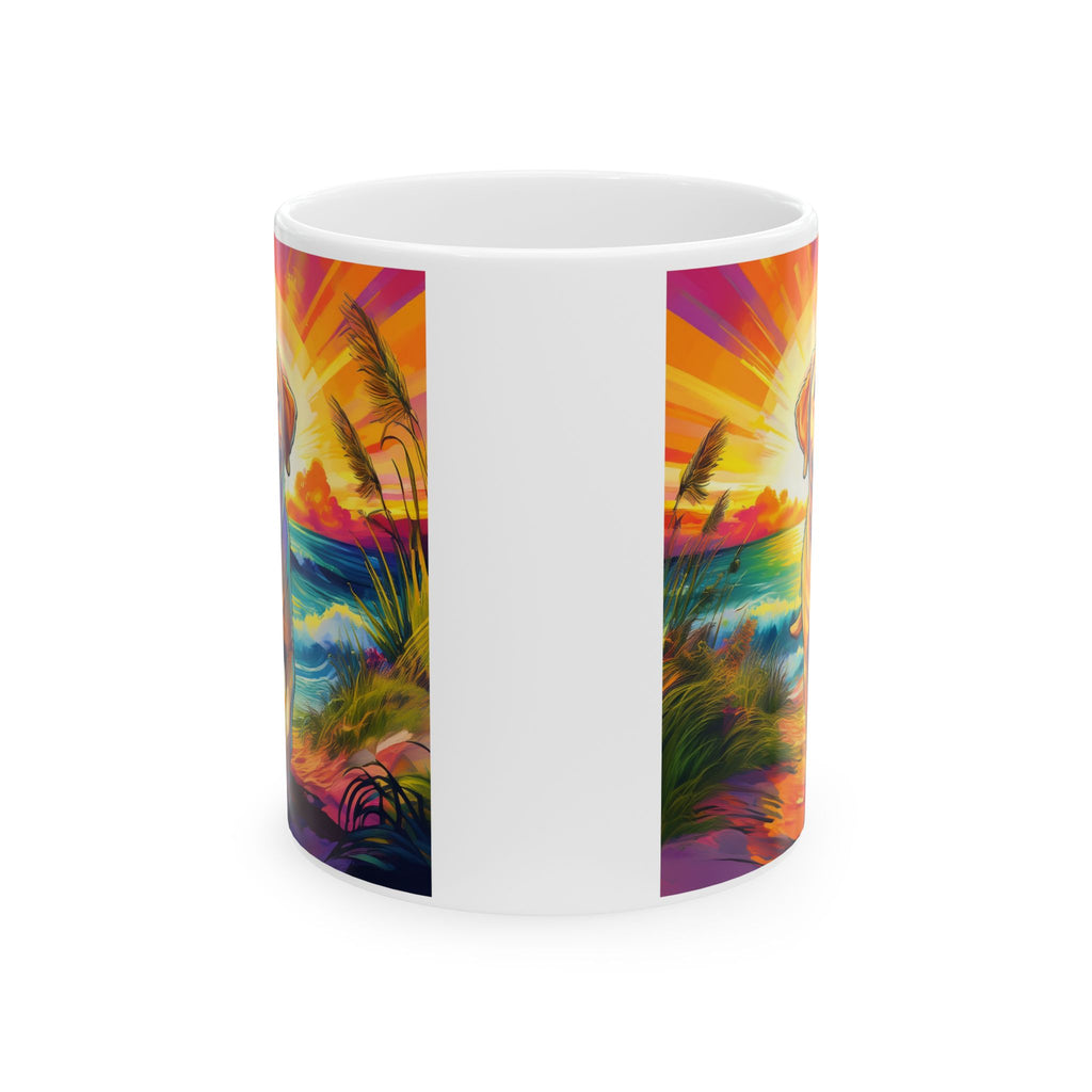 Yellow Lab Sunset Beach Ceramic Mug, (11oz, 15oz)