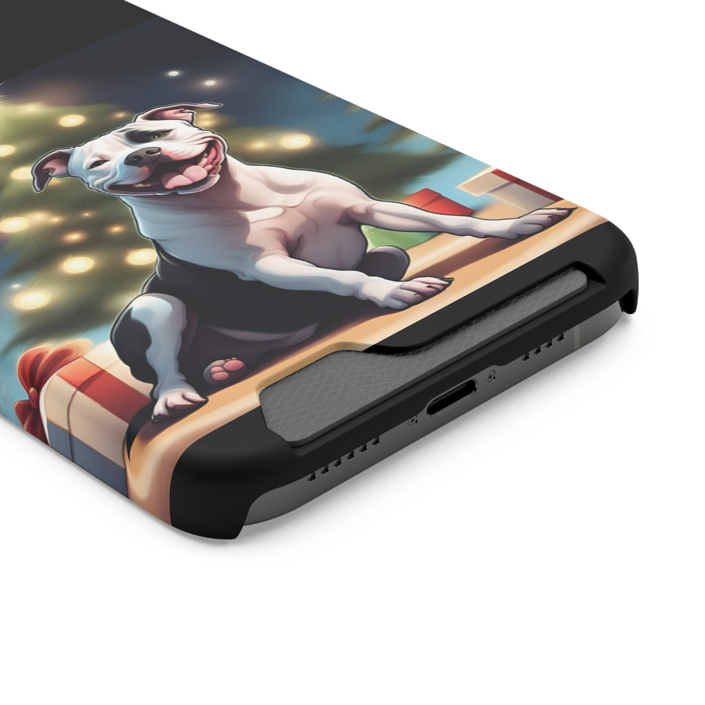 Pitbull Holiday Phone Case with Card Holder