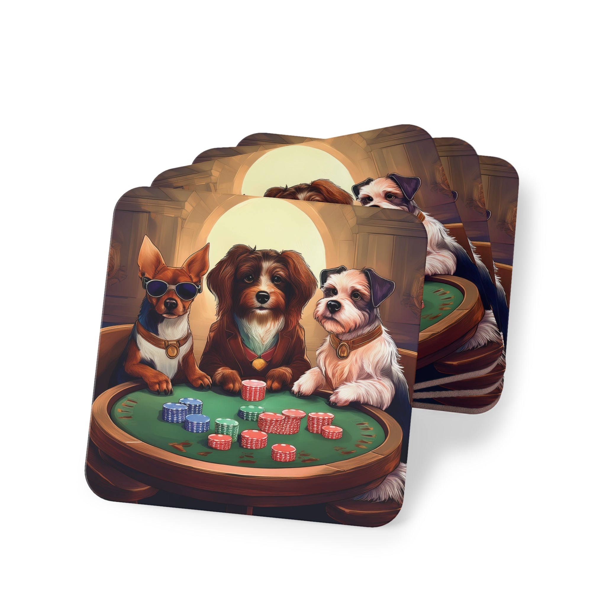 Puppy Poker Coasters
