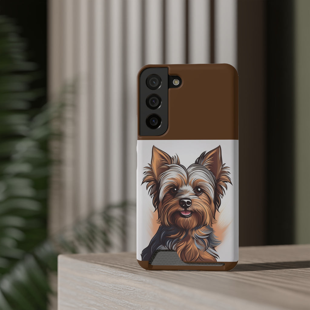 Yorkie Phone Case with Card Holder