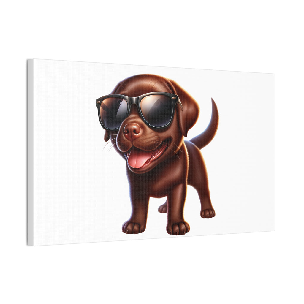 Chocolate Lab in Sunglasses Canvas Stretched, 0.75"