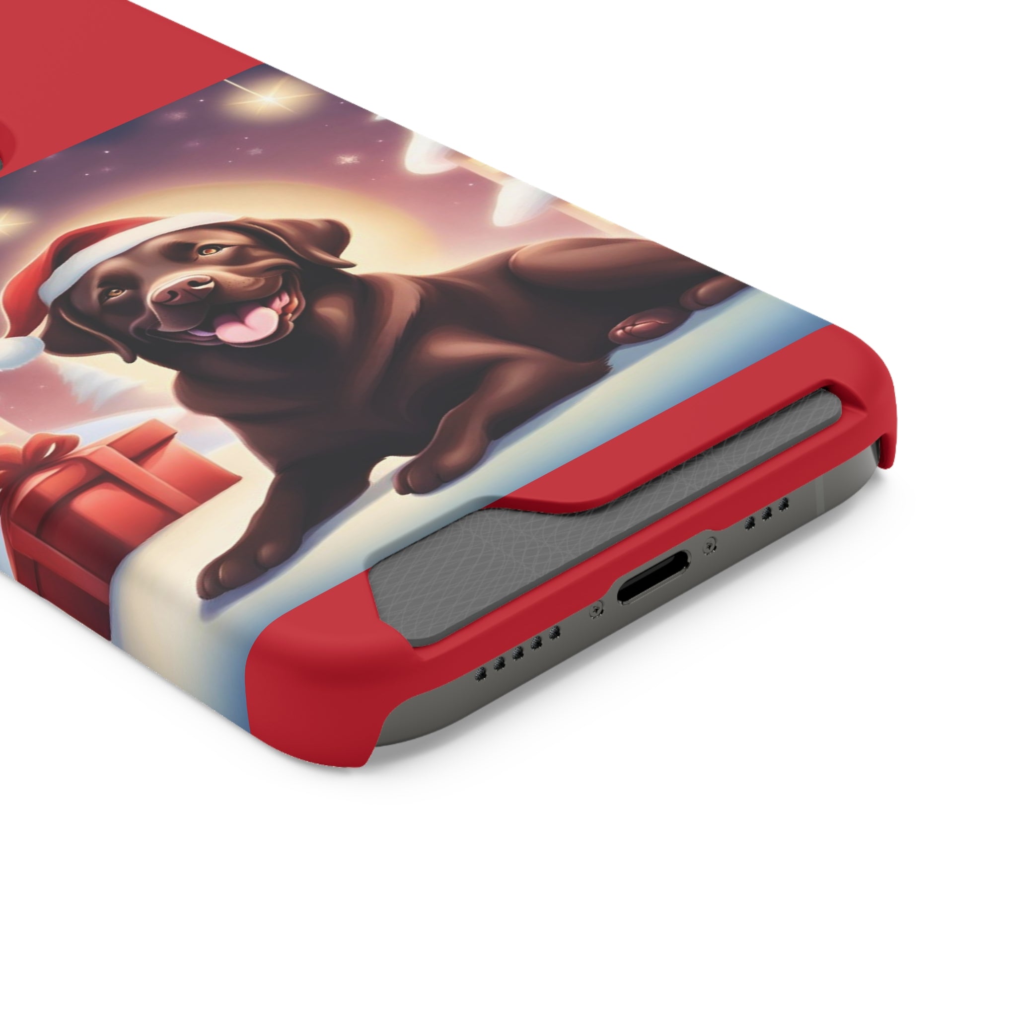 Choclate Lab Holiday Phone Case with Card Holder