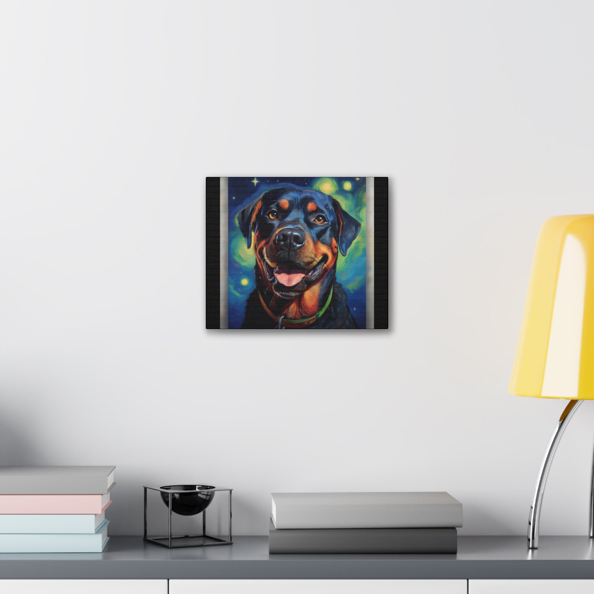 Rottweiler Stary Night Canvas Painting