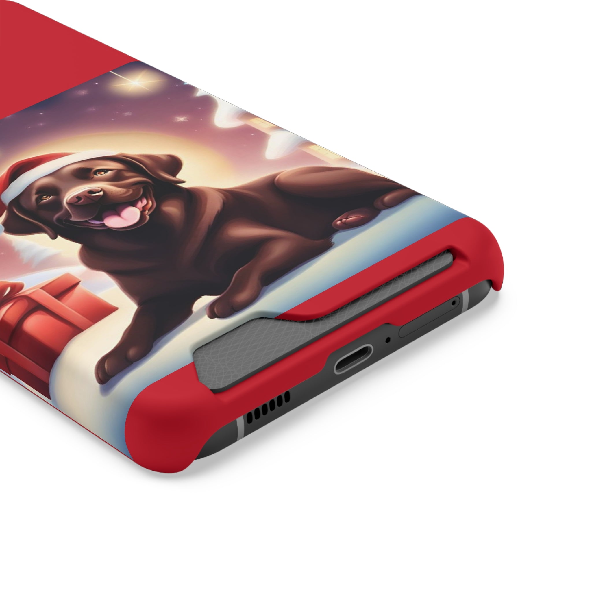 Choclate Lab Holiday Phone Case with Card Holder