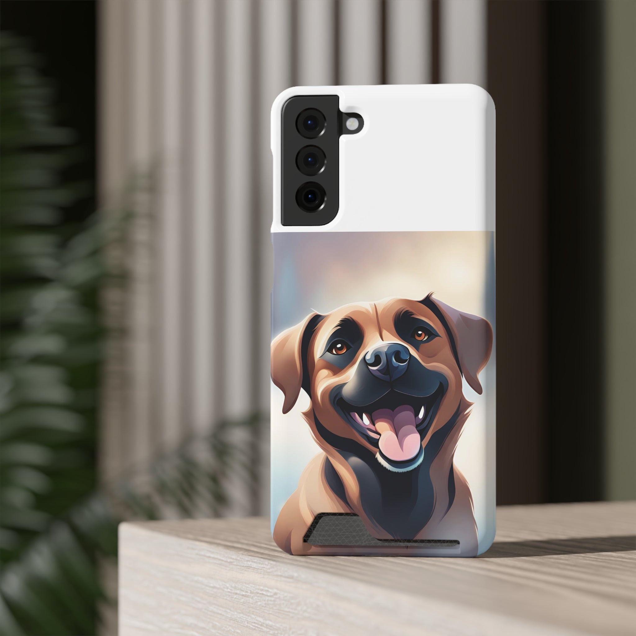 Black Mouth Cur Phone Case with Card Holder