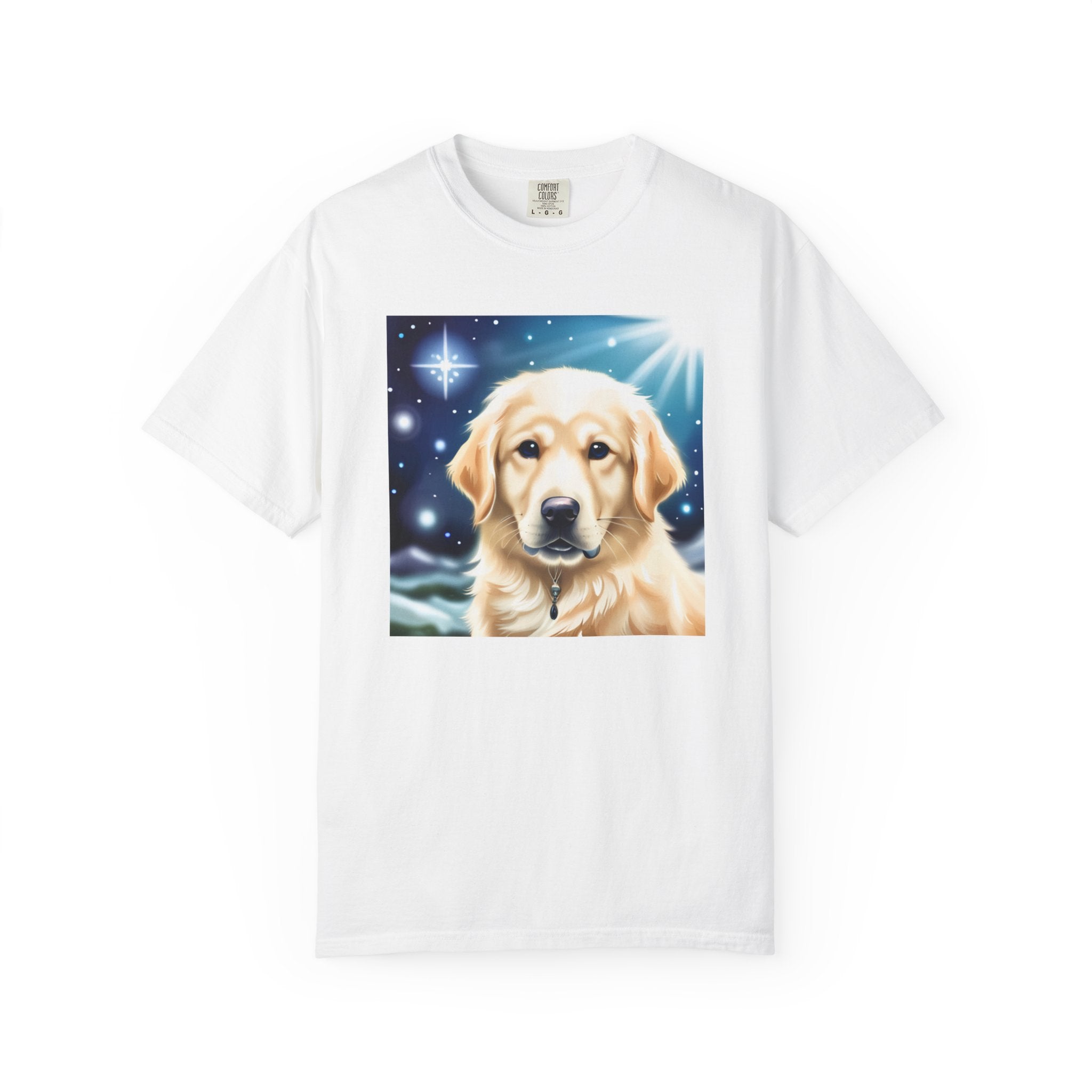 Golden Retriever Stary Night Unisex Garment-Dyed T-shirt