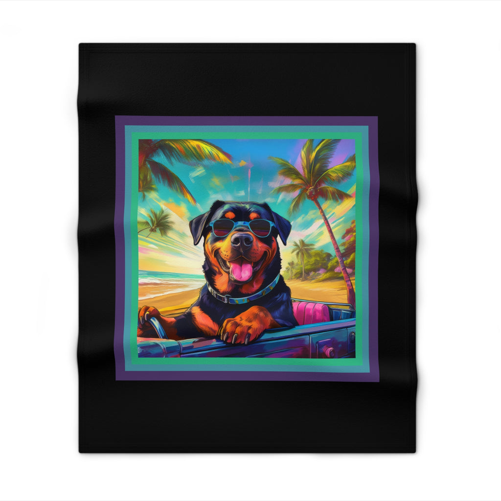 Rottweiler Beach Drive Throw Blanket