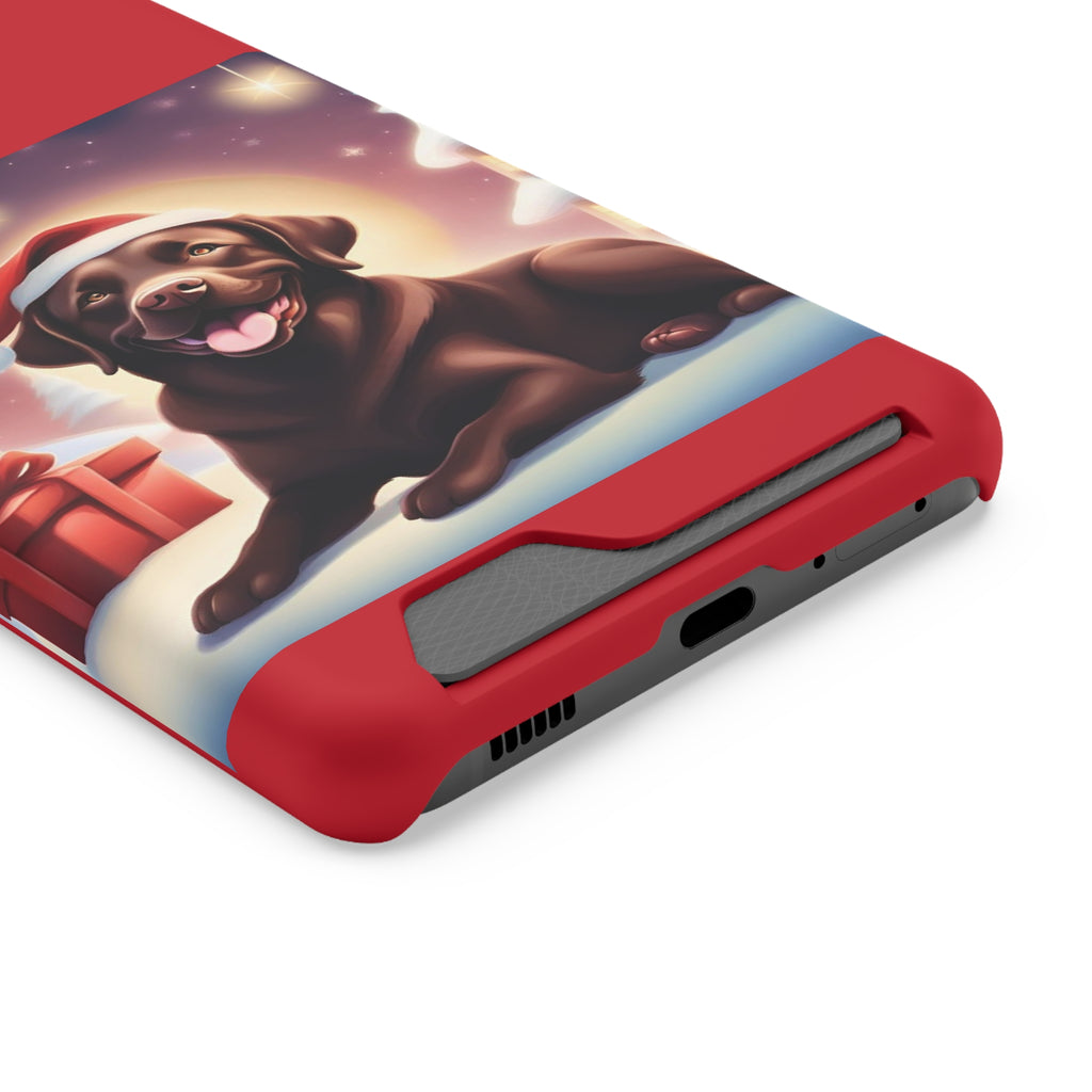 Choclate Lab Holiday Phone Case with Card Holder