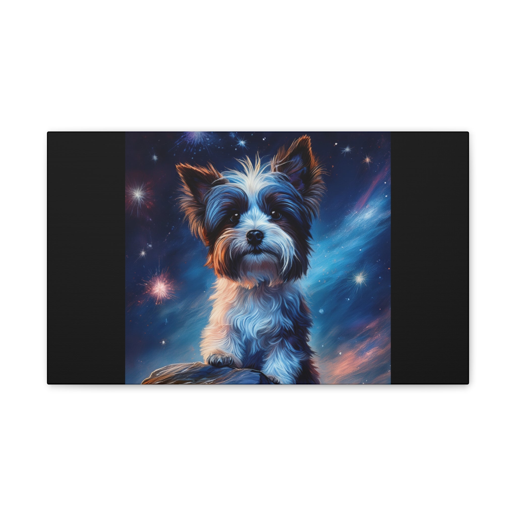 Biewer Terrier Stary Night Cavas Painting