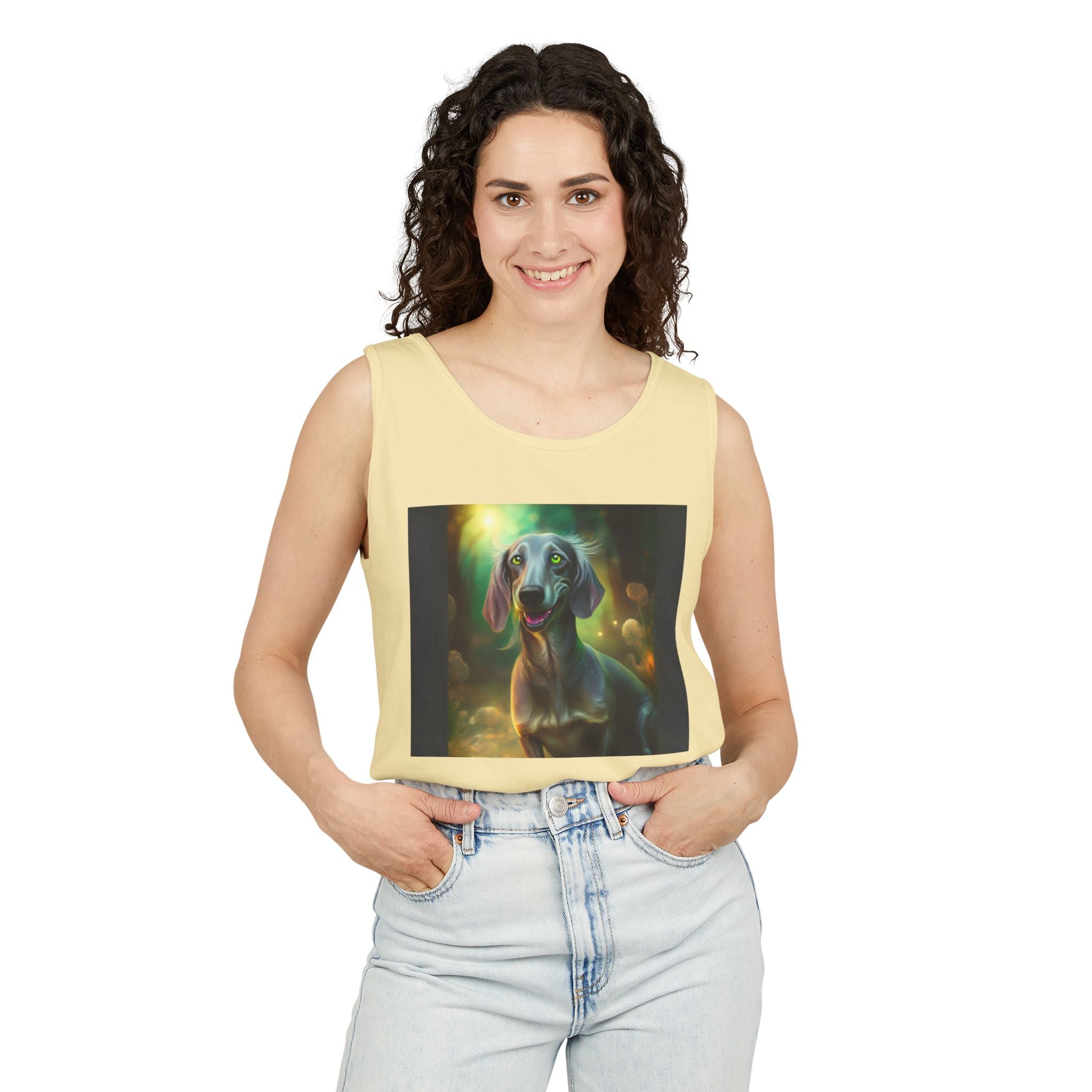 Silver Grey Dachshund Unisex Tank Top