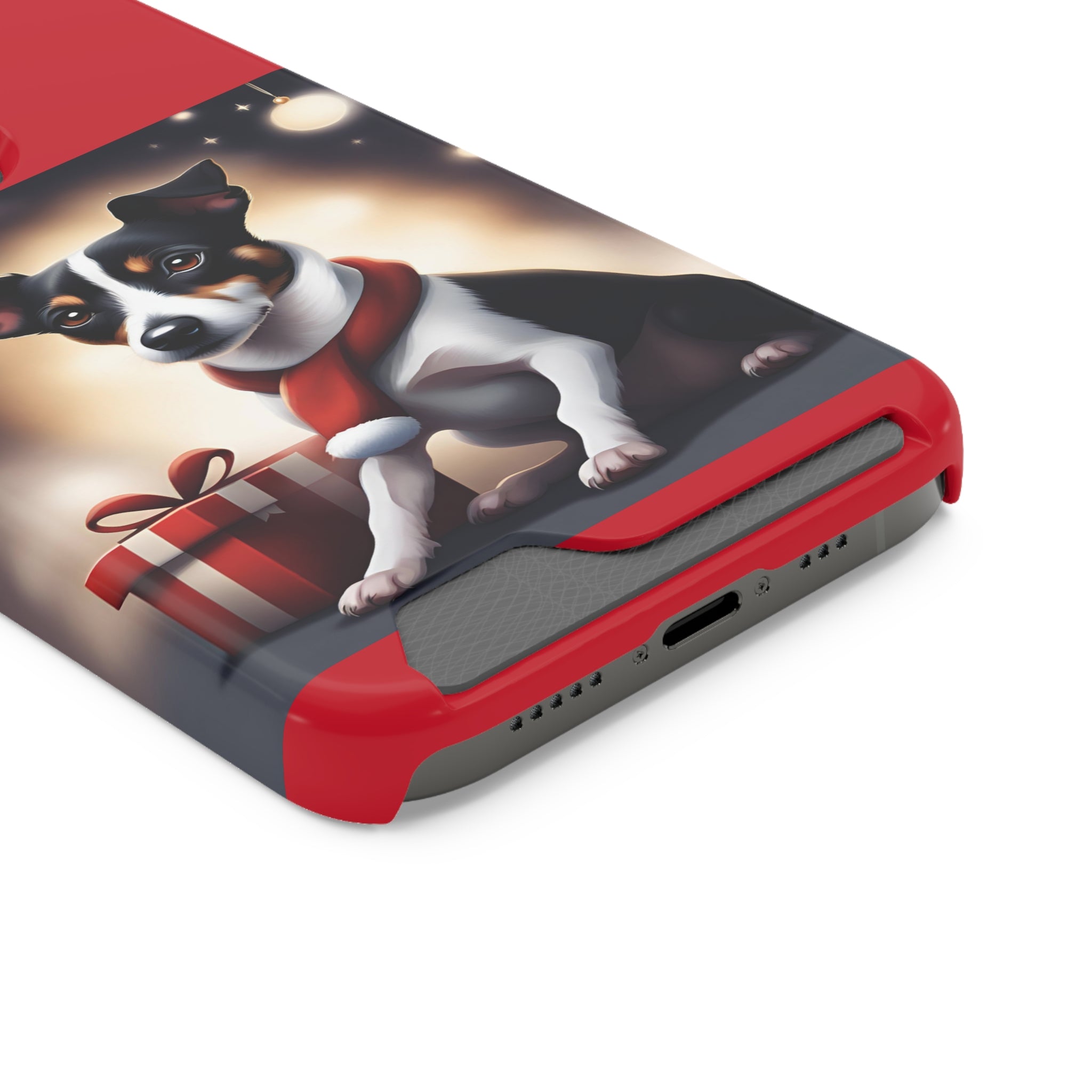 Jack Russel Holiday Phone Case with Card Holder
