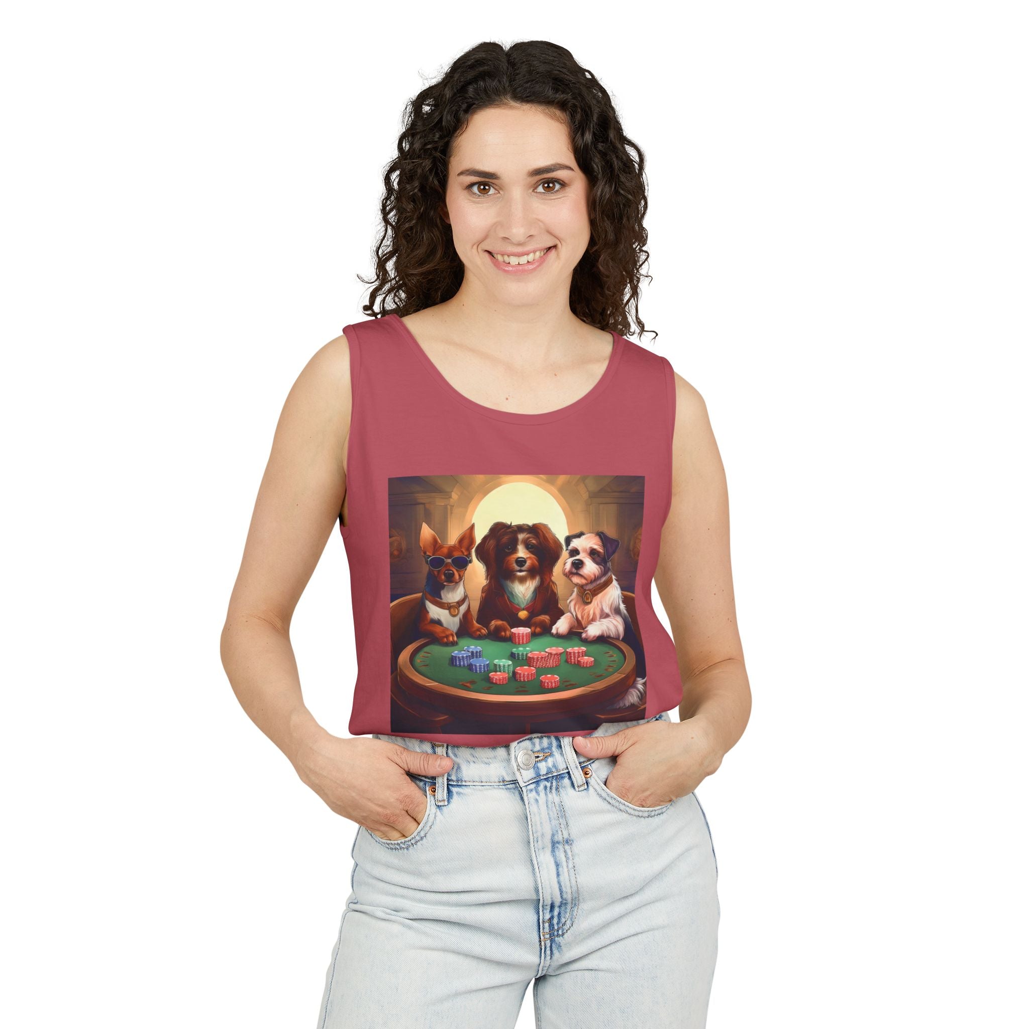 Puppy Poker Unisex Tank Top