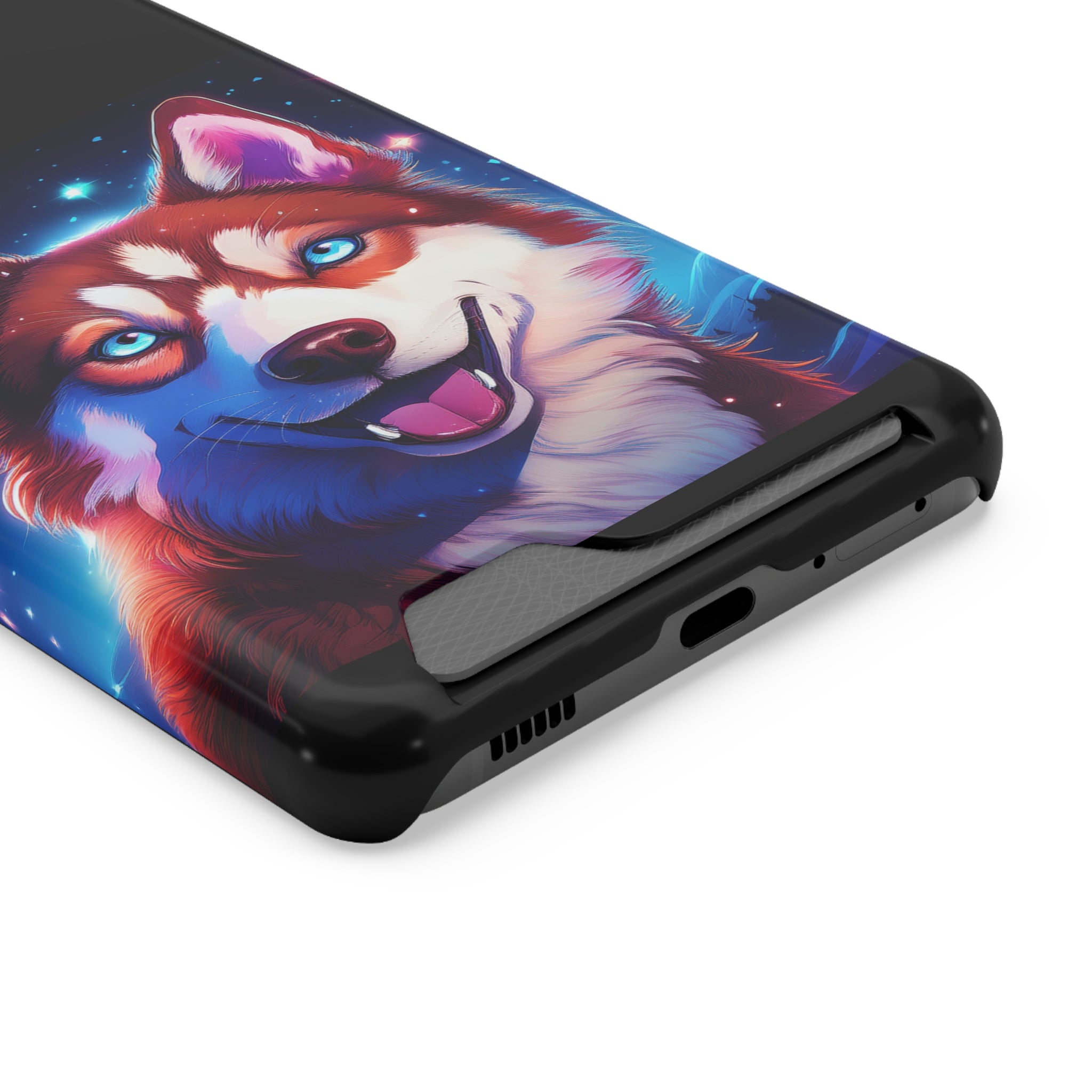Eskimo Husky Stary Night Phone Case with Card Holder