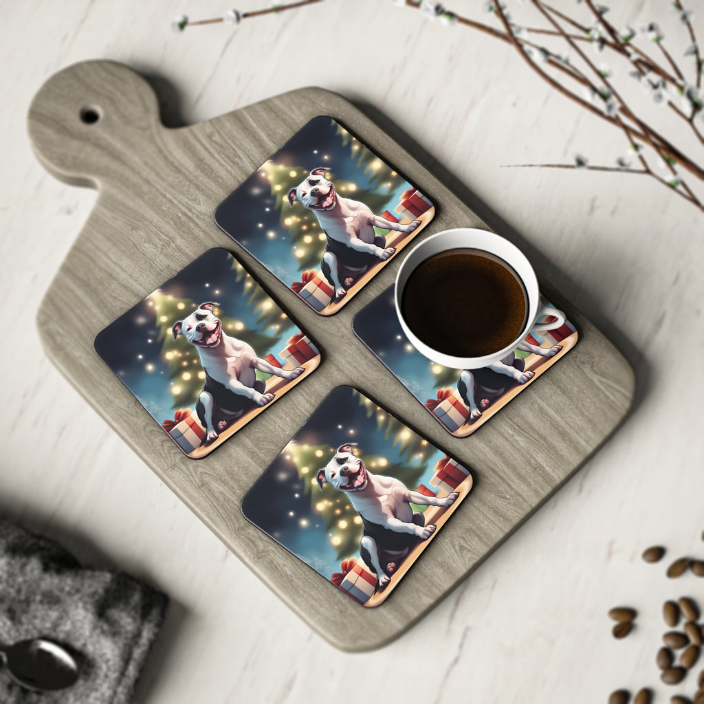 Pit Bull Holiday Coasters
