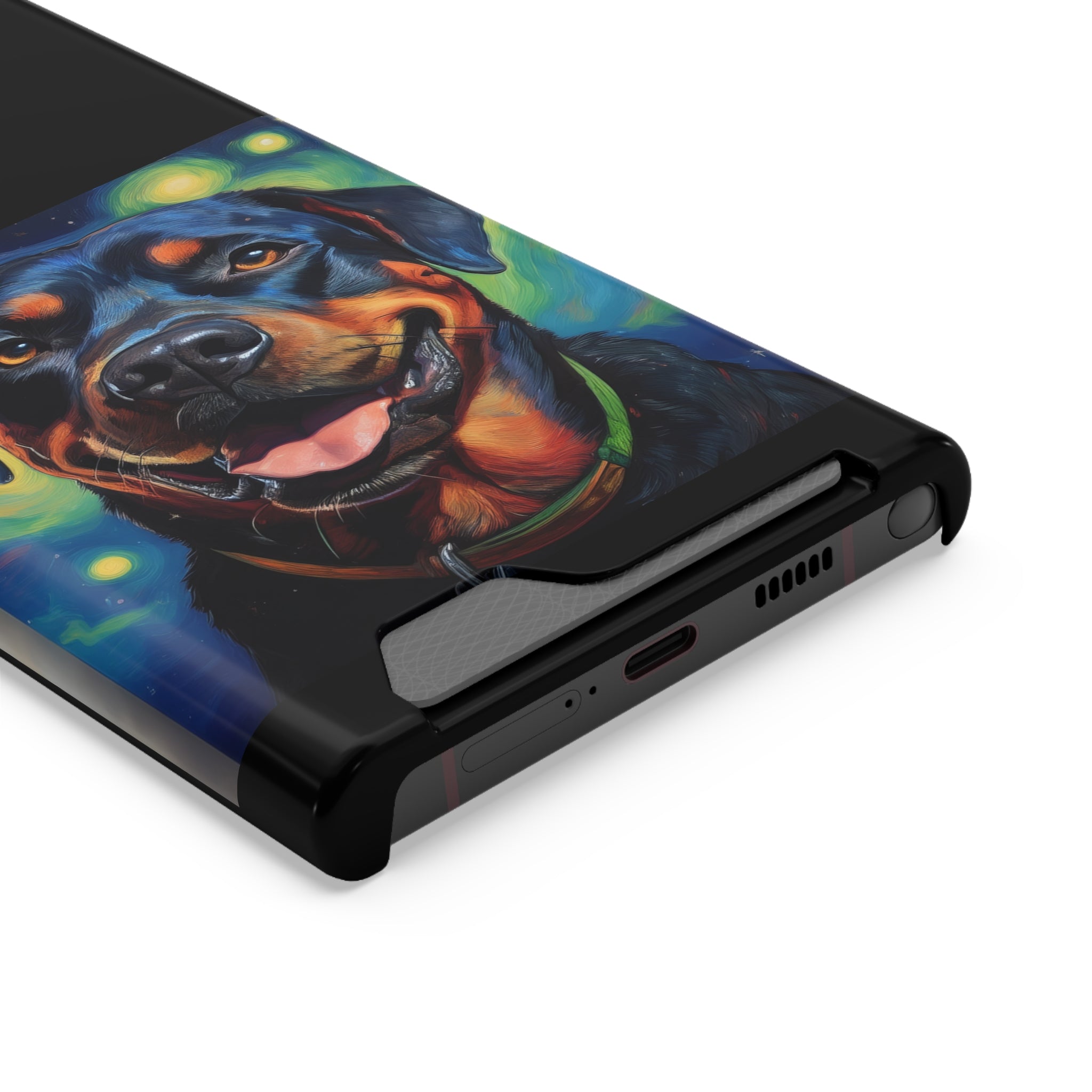 Rottweiler Stary Night Phone Case with Card Holder