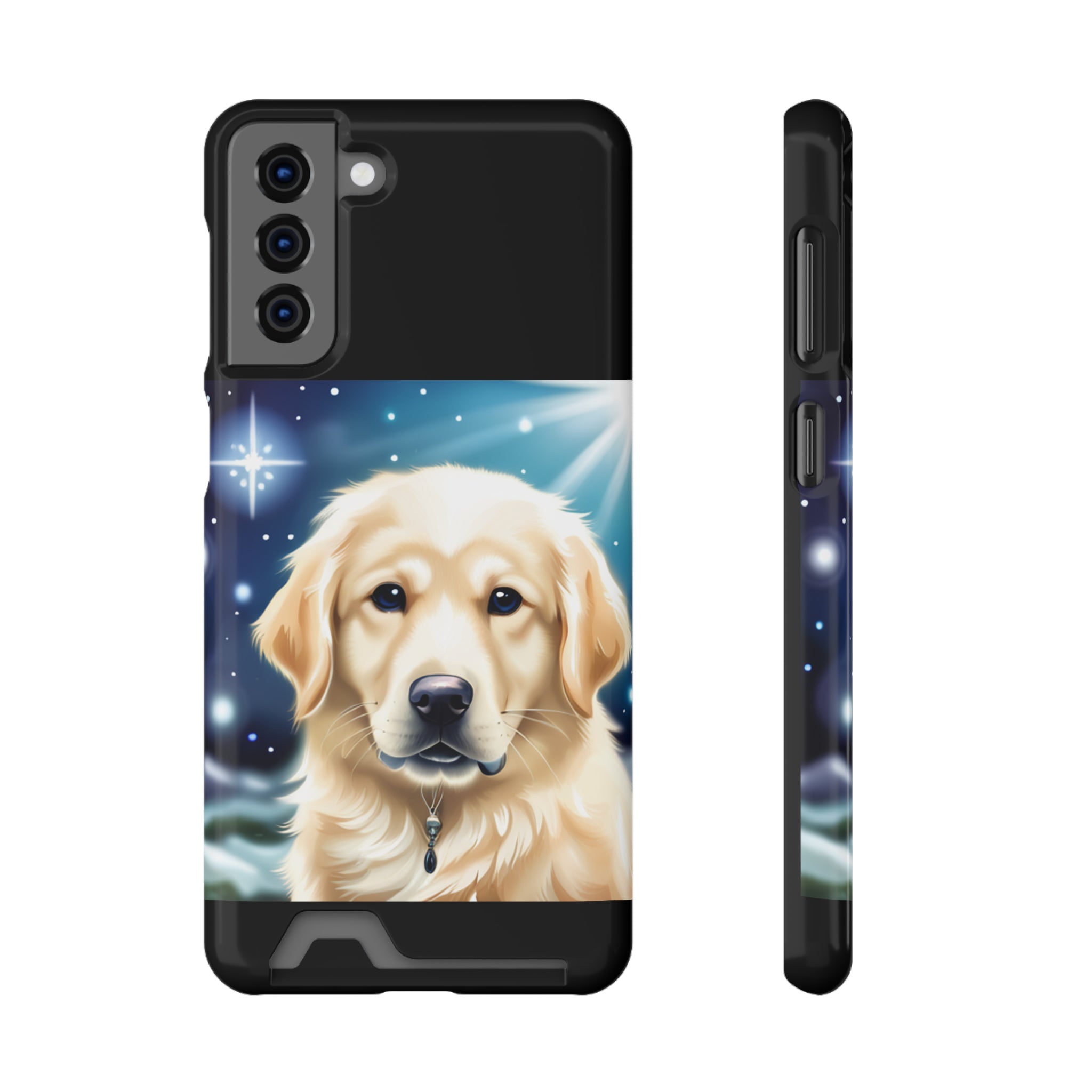 Golden Retriever Stary Night Phone Case with Card Holder